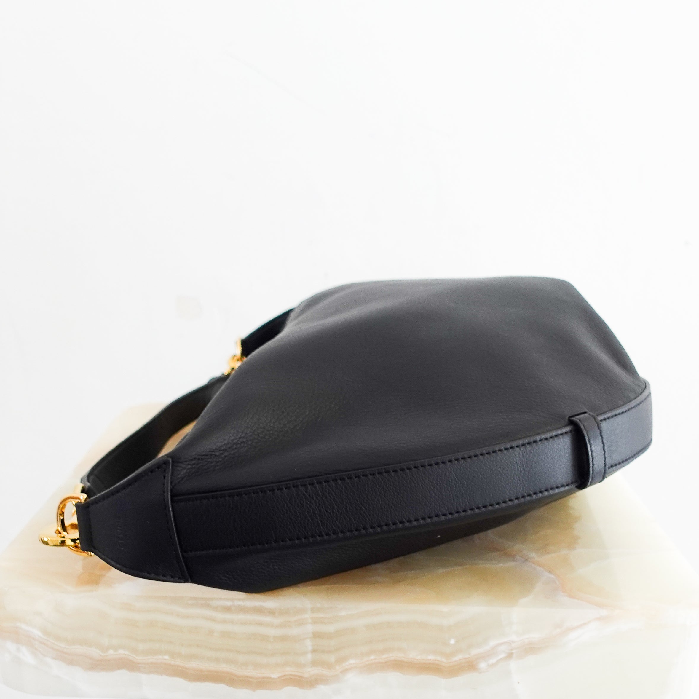 Celine medium calfskin Leandre  shoulder bag in black RRP £2650 | Authentic Preloved