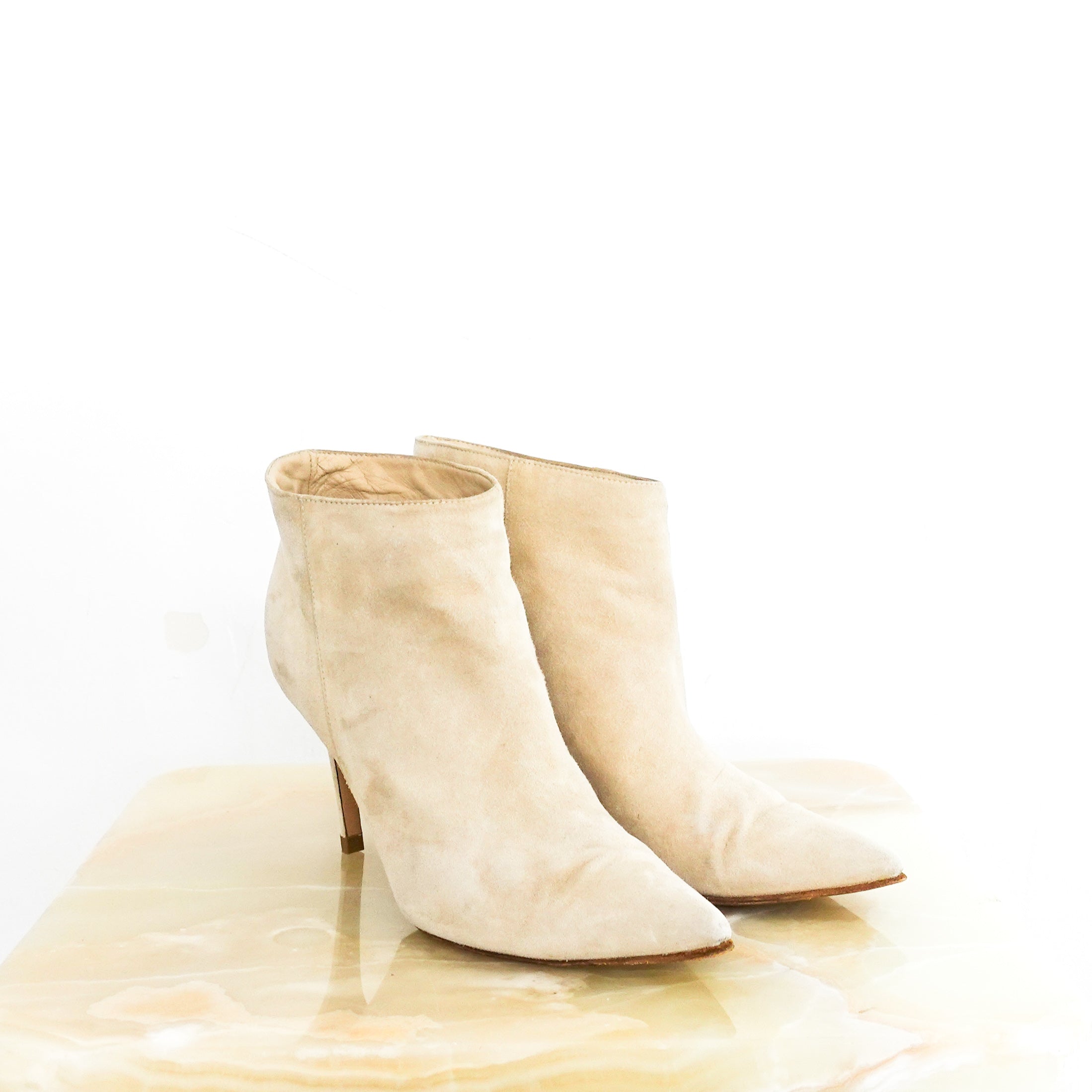 Cream suede ankle boots RRP £550