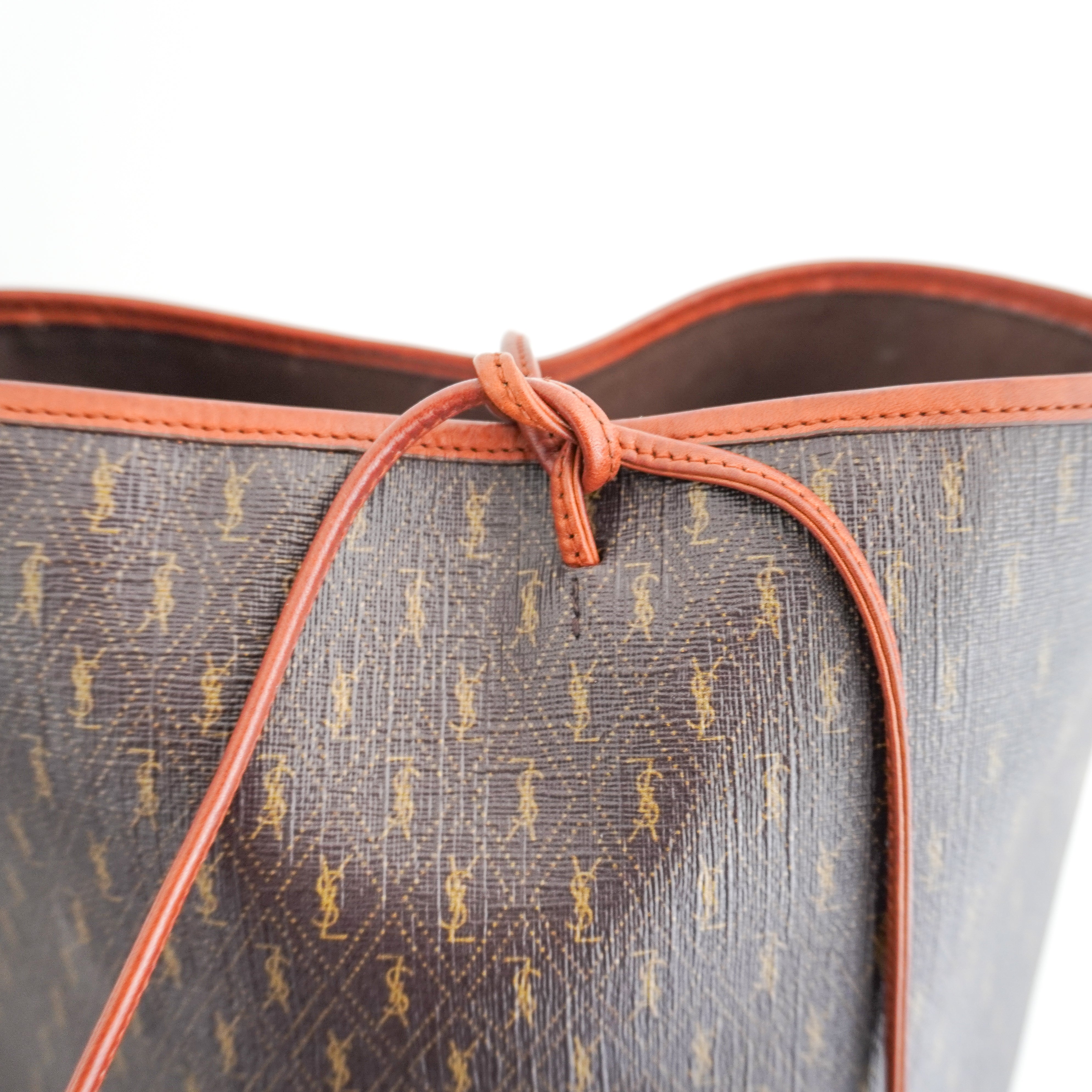 Saint Laurent Le Monogramme Bucket Bag in Brown Canvas (RRP £1645) | Authentic Preloved