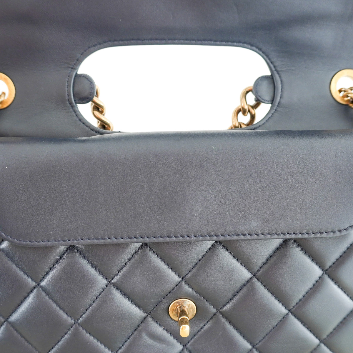 Chanel Large Perfect Edge Flap Bag Navy Quilted Lambskin | Authentic Preloved - Reloved Again