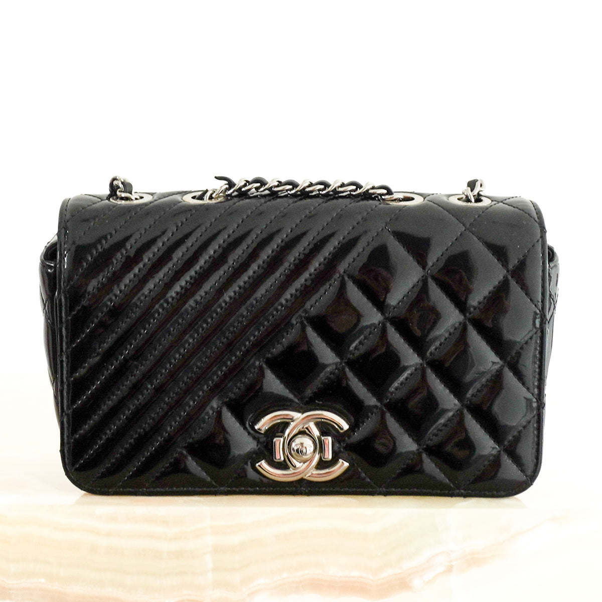 Chanel Small Quilted Patent Coco Boy Flap Crossbody Bag | Authentic Preloved
