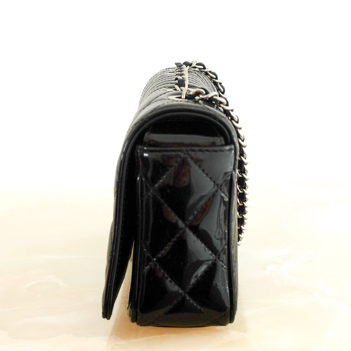 Chanel Small Quilted Patent Coco Boy Flap Crossbody Bag | Authentic Preloved