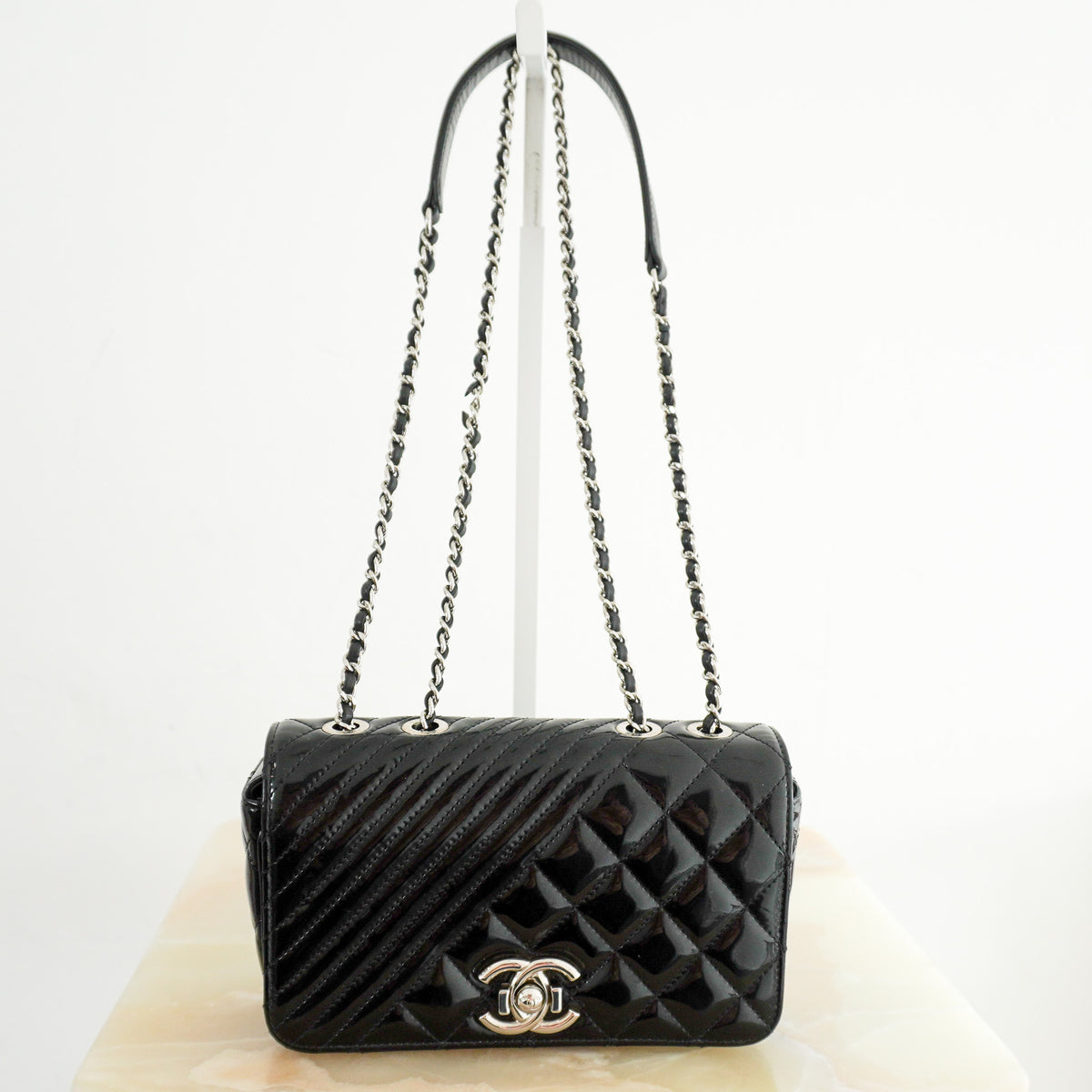 Chanel Small Quilted Patent Coco Boy Flap Crossbody Bag | Authentic Preloved