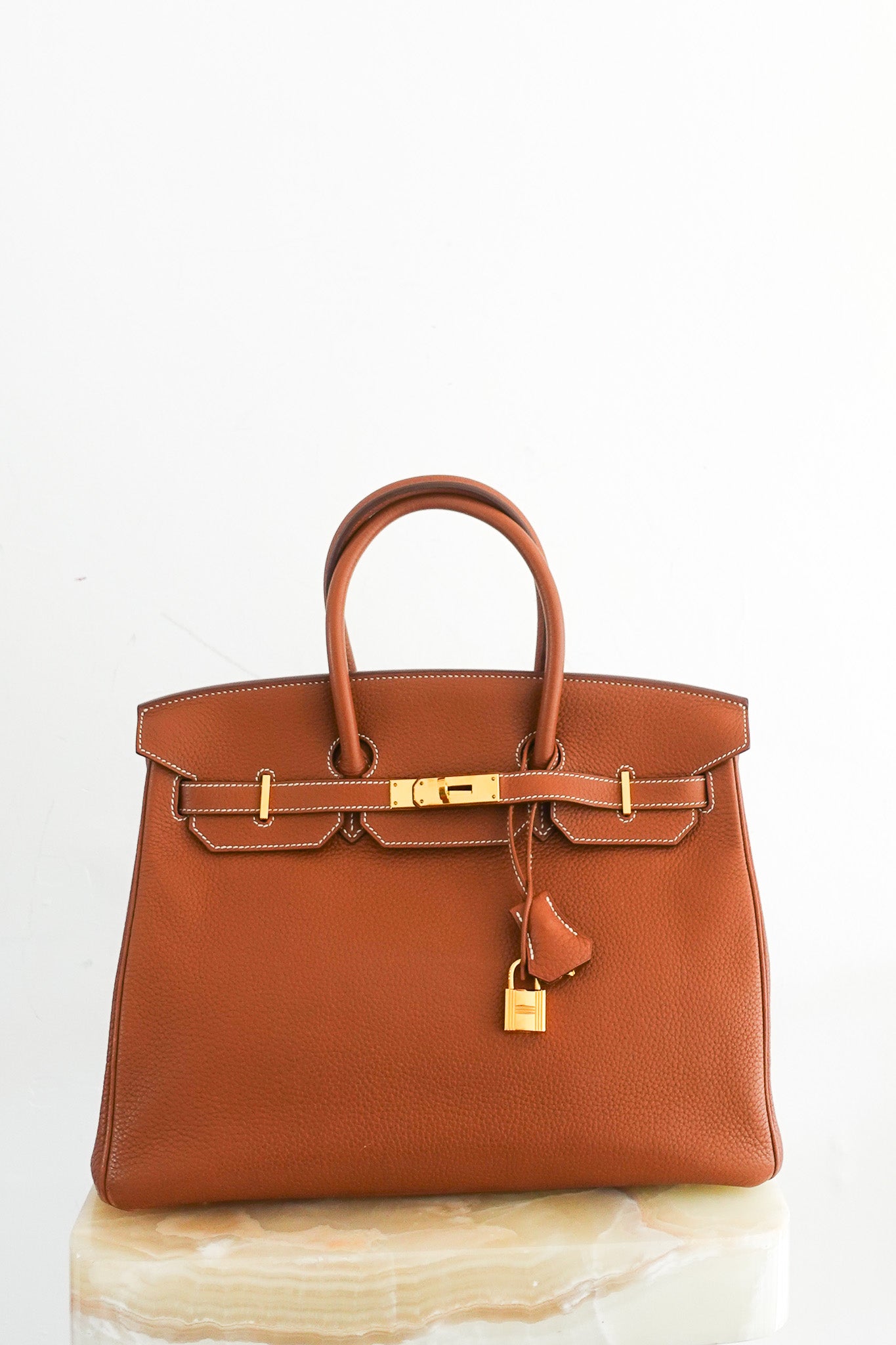 Hermès Birkin 35 Taurillon Clemence Gold | Reloved Again