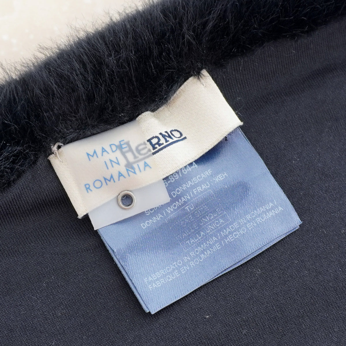 Herno Faux Fur Black Scarf RRP £160 | Authentic Preloved FINAL SALE