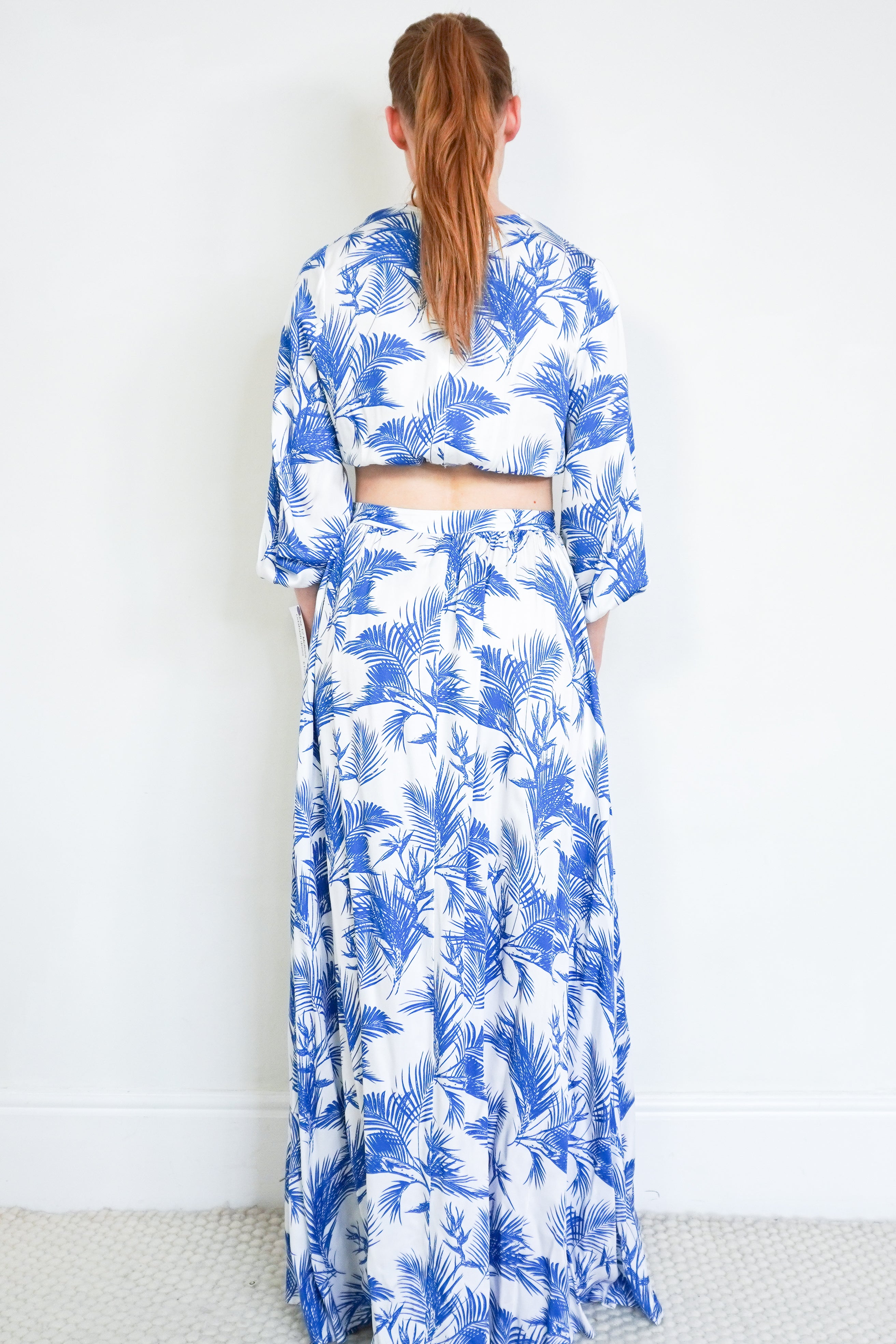 Melissa Odabash Blue Palm Print Cut-Out Maxi Dress (RRP £495) | Authentic Preloved