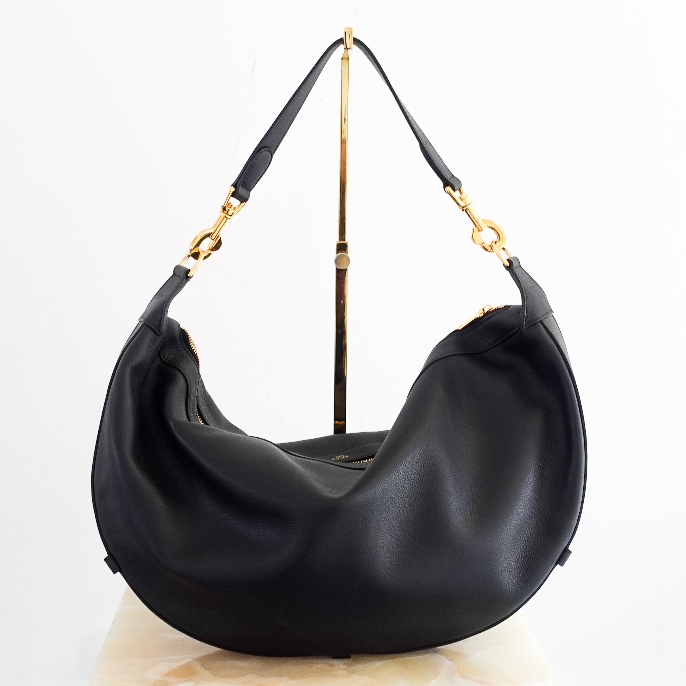 Celine medium calfskin Leandre  shoulder bag in black RRP £2650 | Authentic Preloved