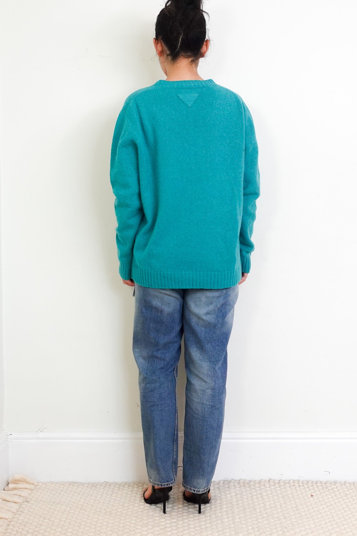 Prada Green V - Neck Knitted Jumper RRP £1500 | Authentic Preloved - Reloved Again