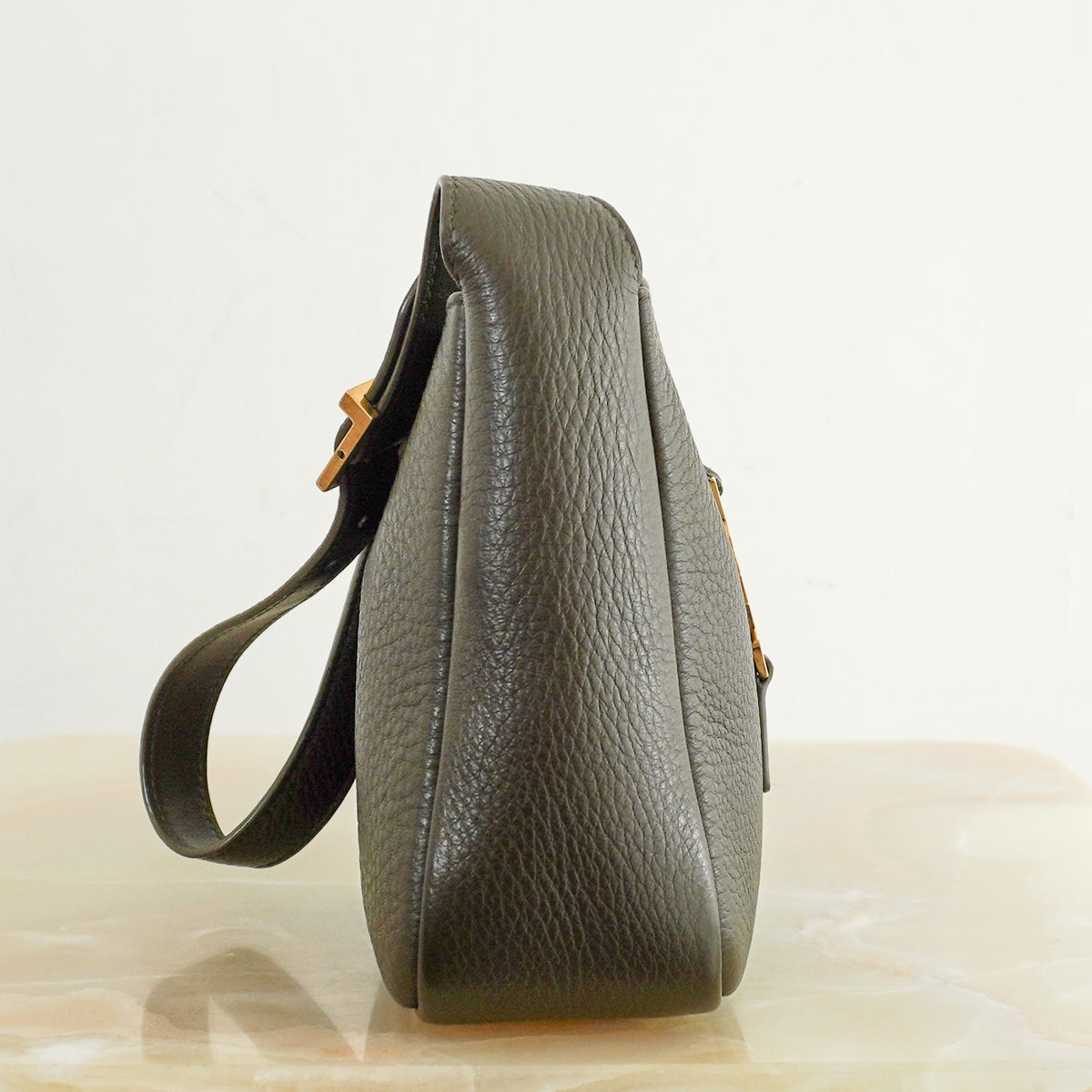 Saint Laurent Khaki Le 5 à 7 Supple Baby Shoulder Bag | Authentic Preloved - Reloved Again
