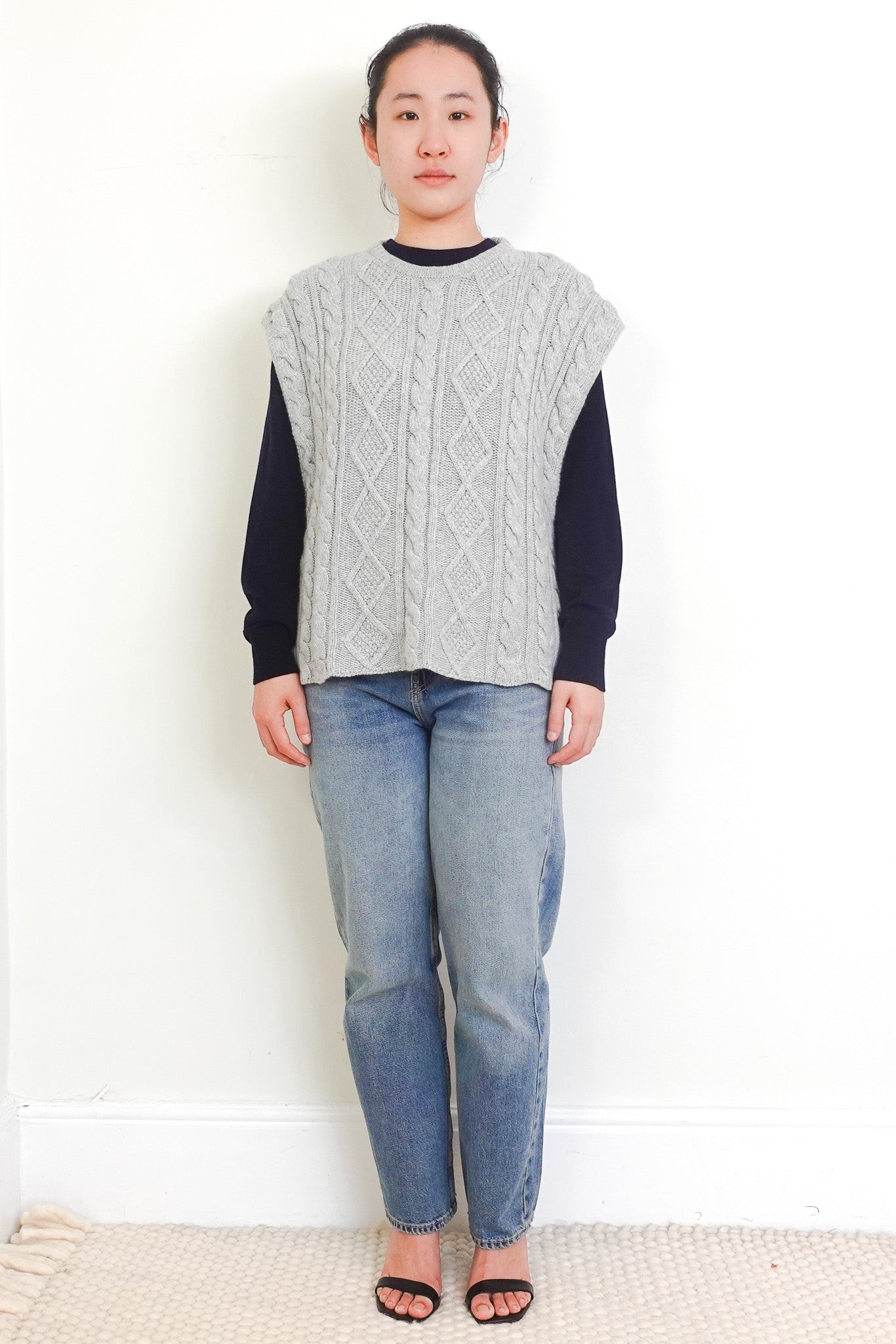 Eldon Cashmere Grey Oversized 8ply Aran Top RRP £345 | Authentic Preloved - Reloved Again