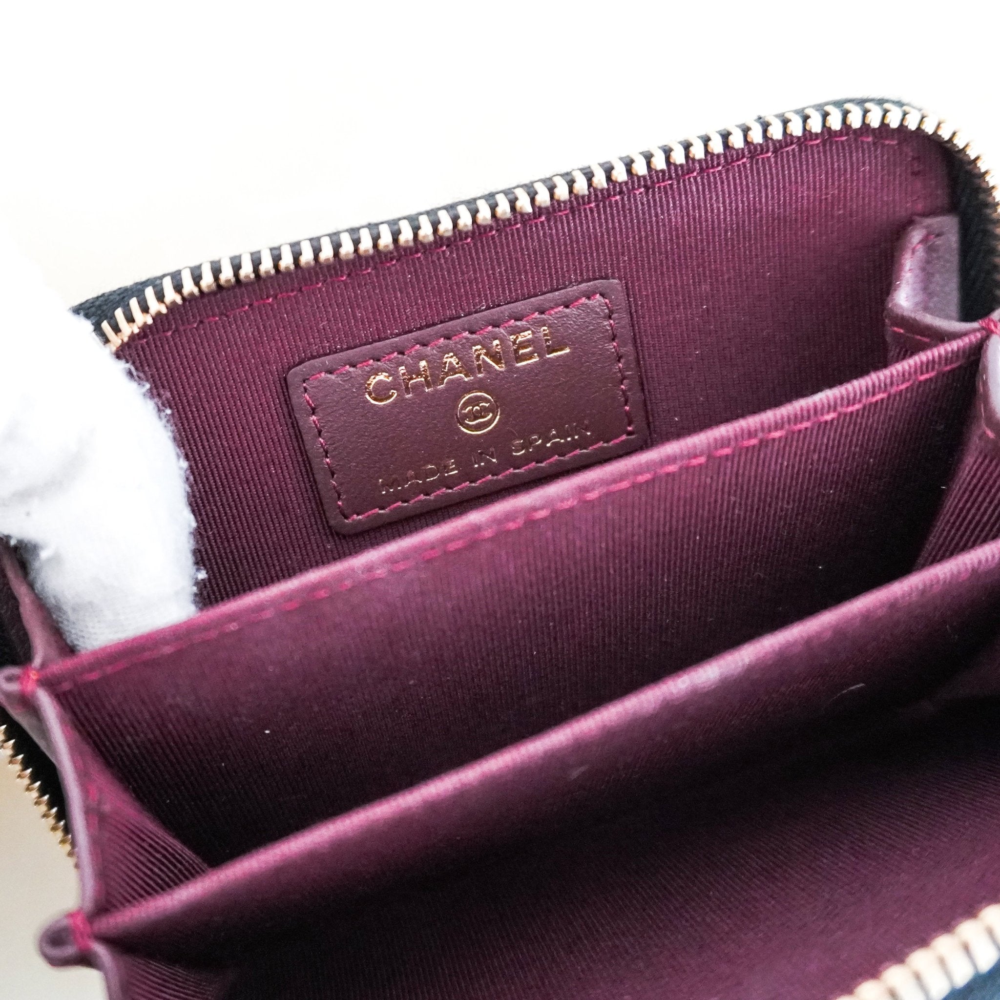 Chanel Black Chevron Zip Around Coin Purse RRP £880 | Authentic Preloved - Reloved Again