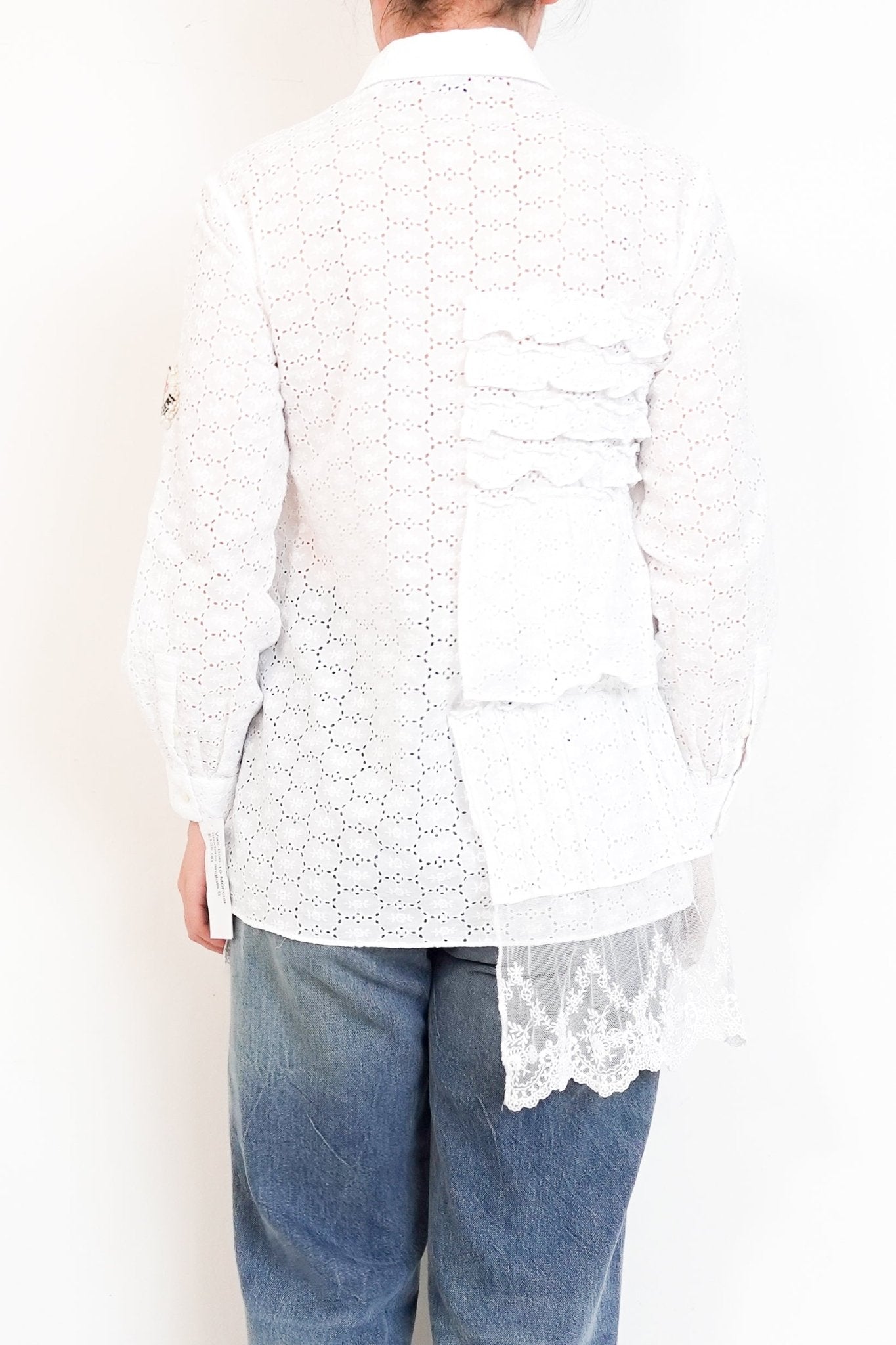 Moncler Broderie Anglaise blouse in white RRP £660 | Authentic Preloved - Reloved Again