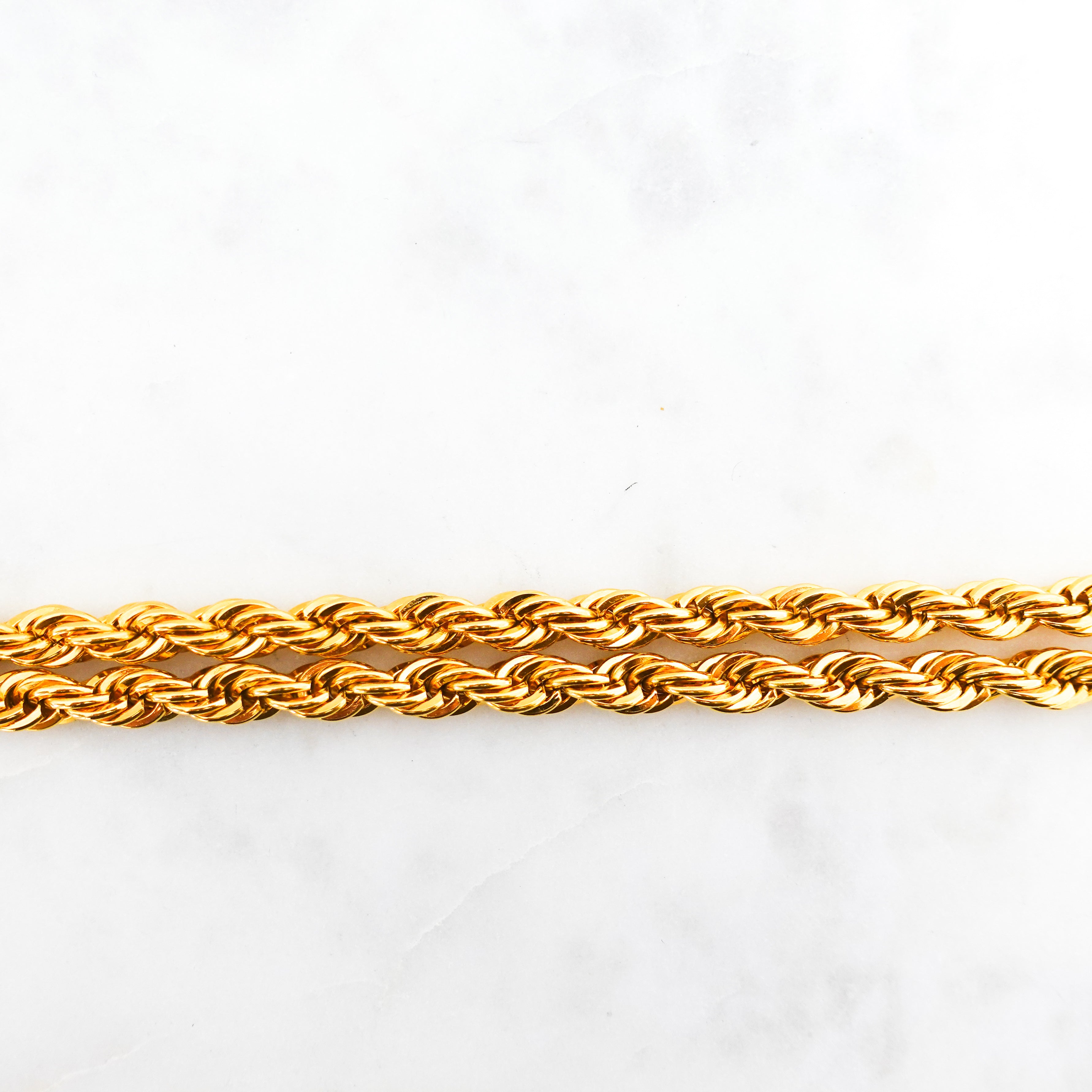 Long heavy gold plated rope chain