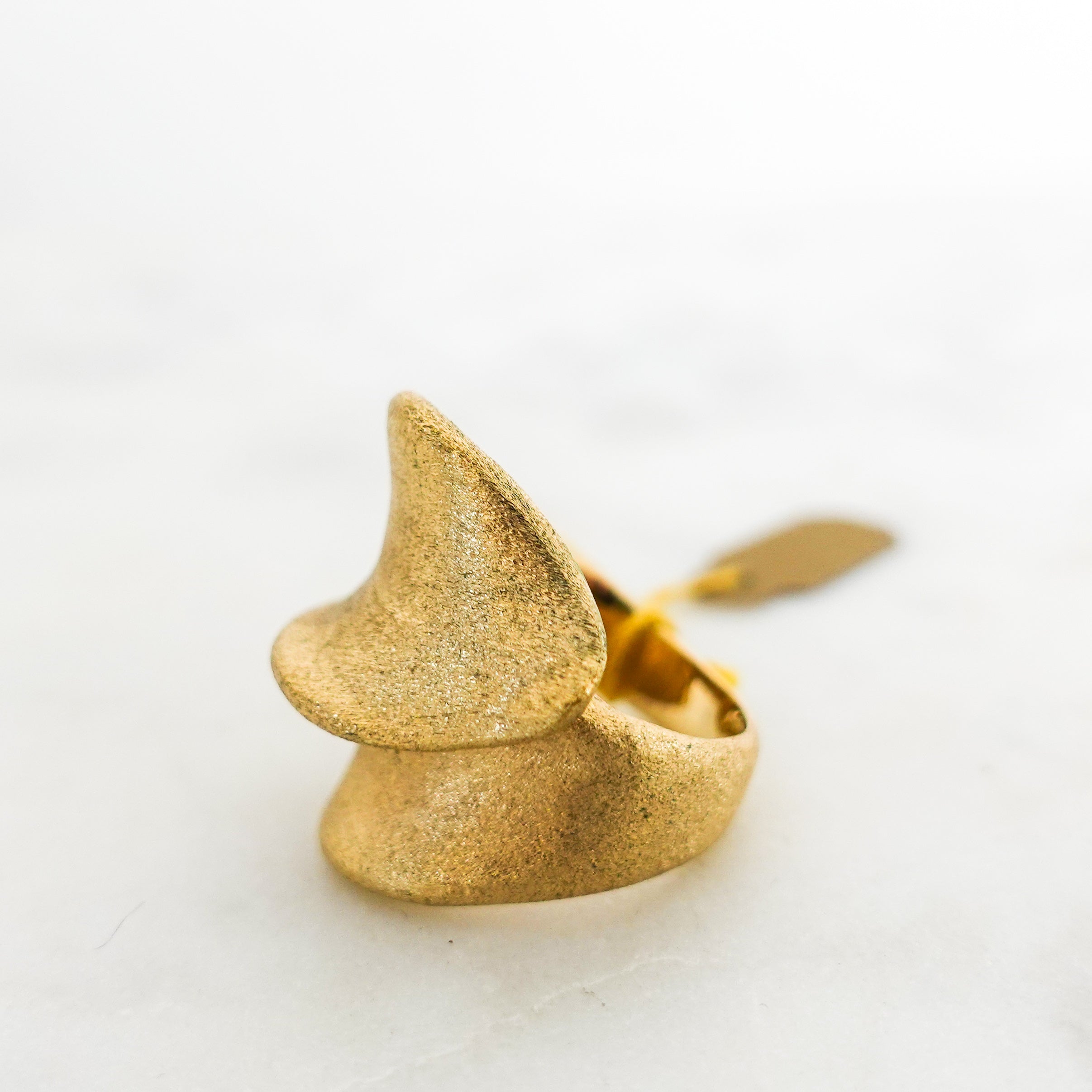 Gold plated leaf ring