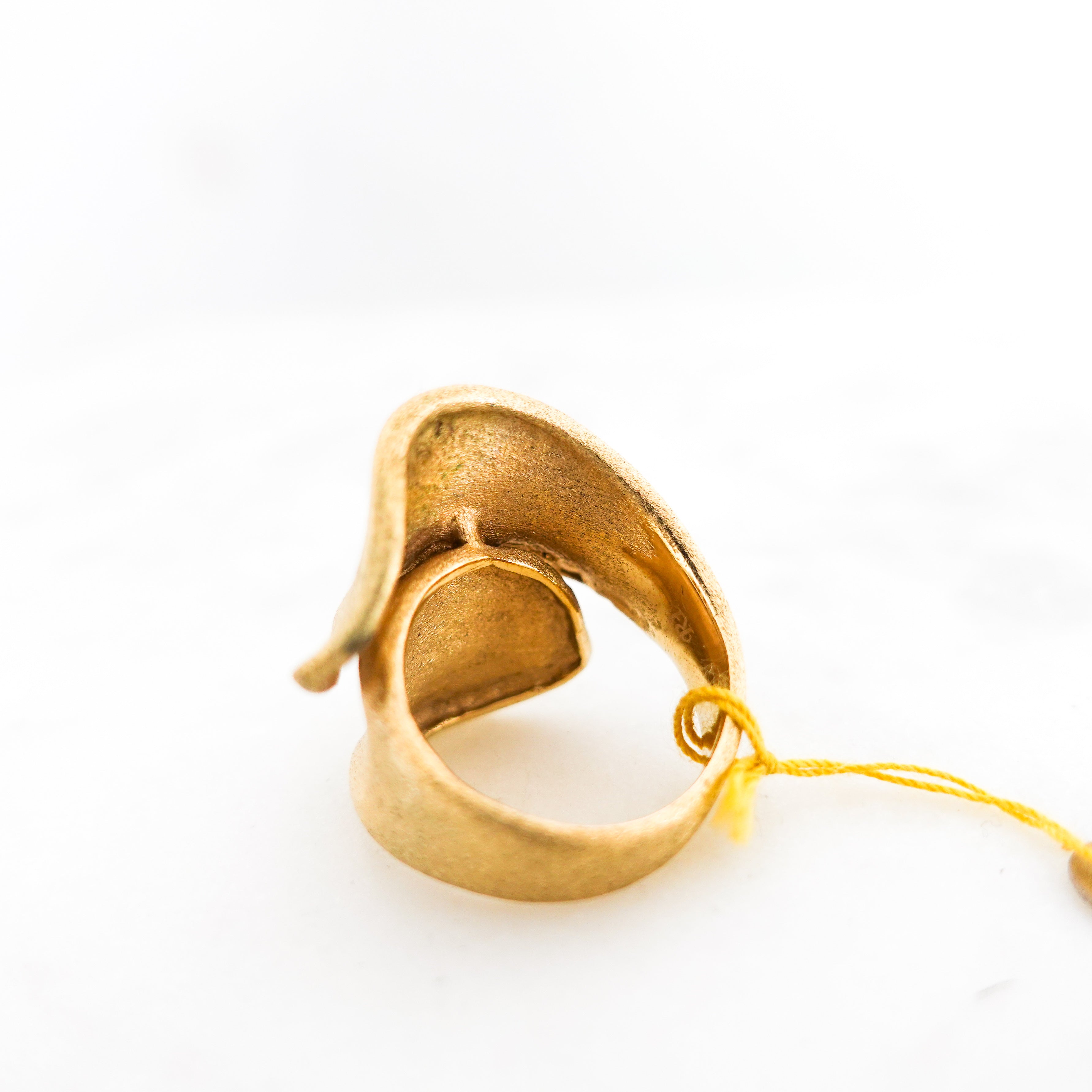 Gold plated leaf ring