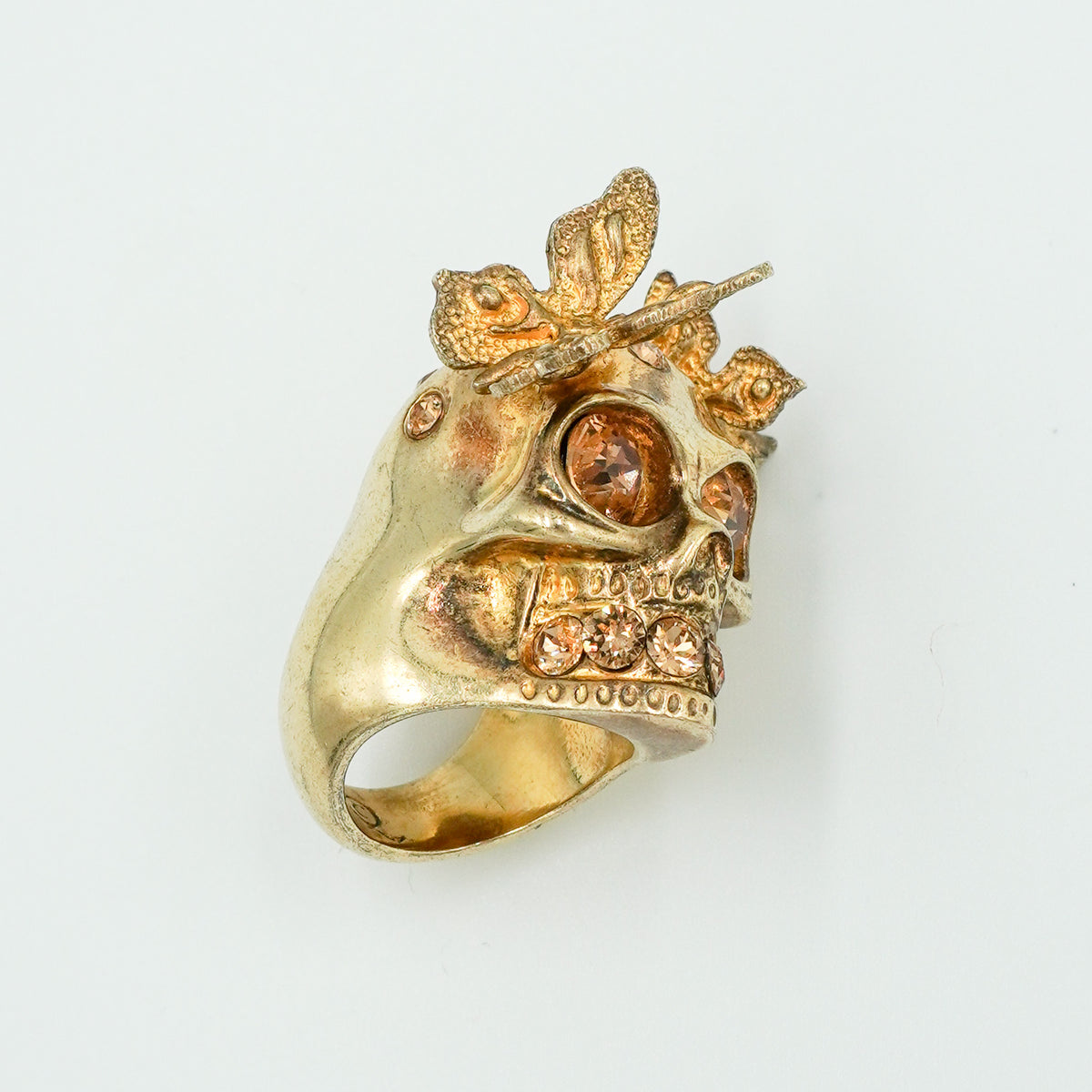 Alexander Gold Tone Cocktail Skull Ring (RRP £325) | Authentic Preloved FINAL SALE - Reloved Again