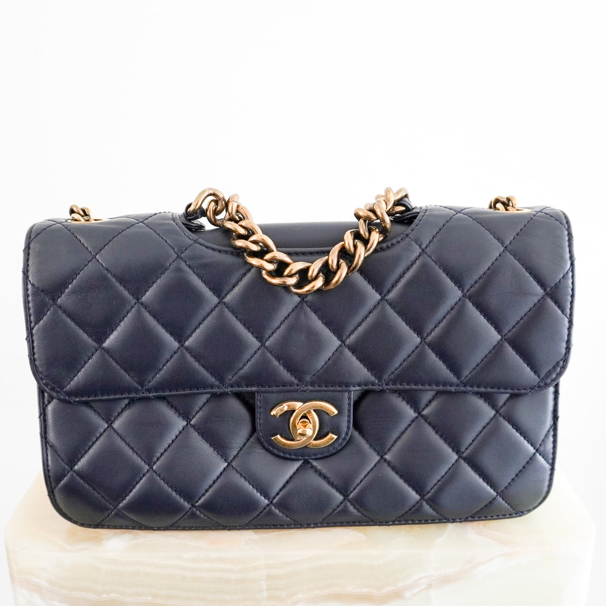 Chanel Large Perfect Edge Flap Bag Navy Quilted Lambskin | Authentic Preloved - Reloved Again