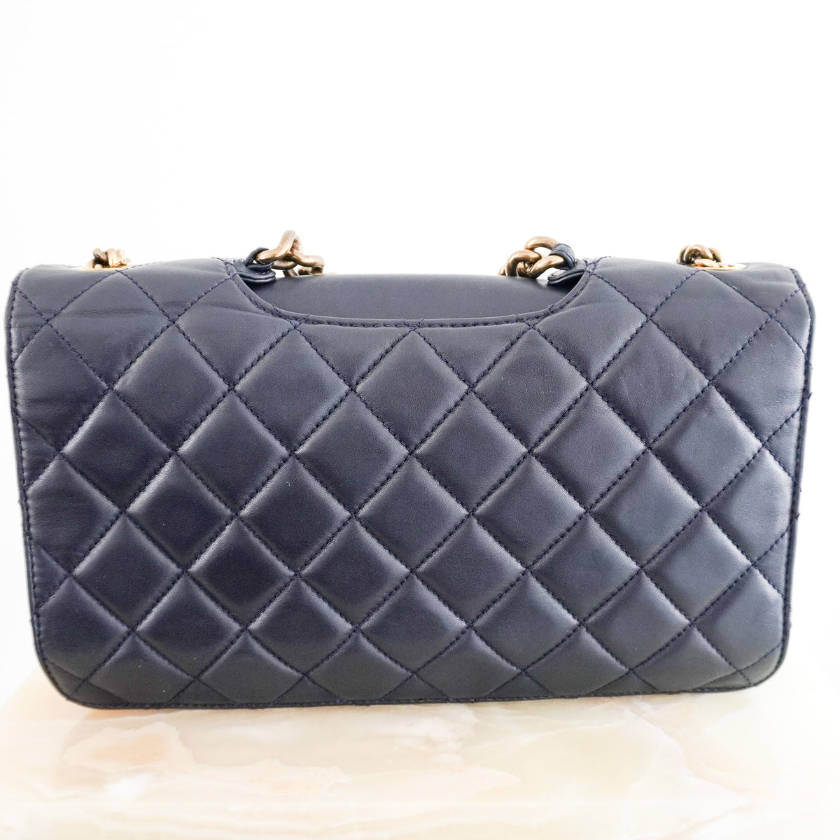 Chanel Large Perfect Edge Flap Bag Navy Quilted Lambskin | Authentic Preloved - Reloved Again