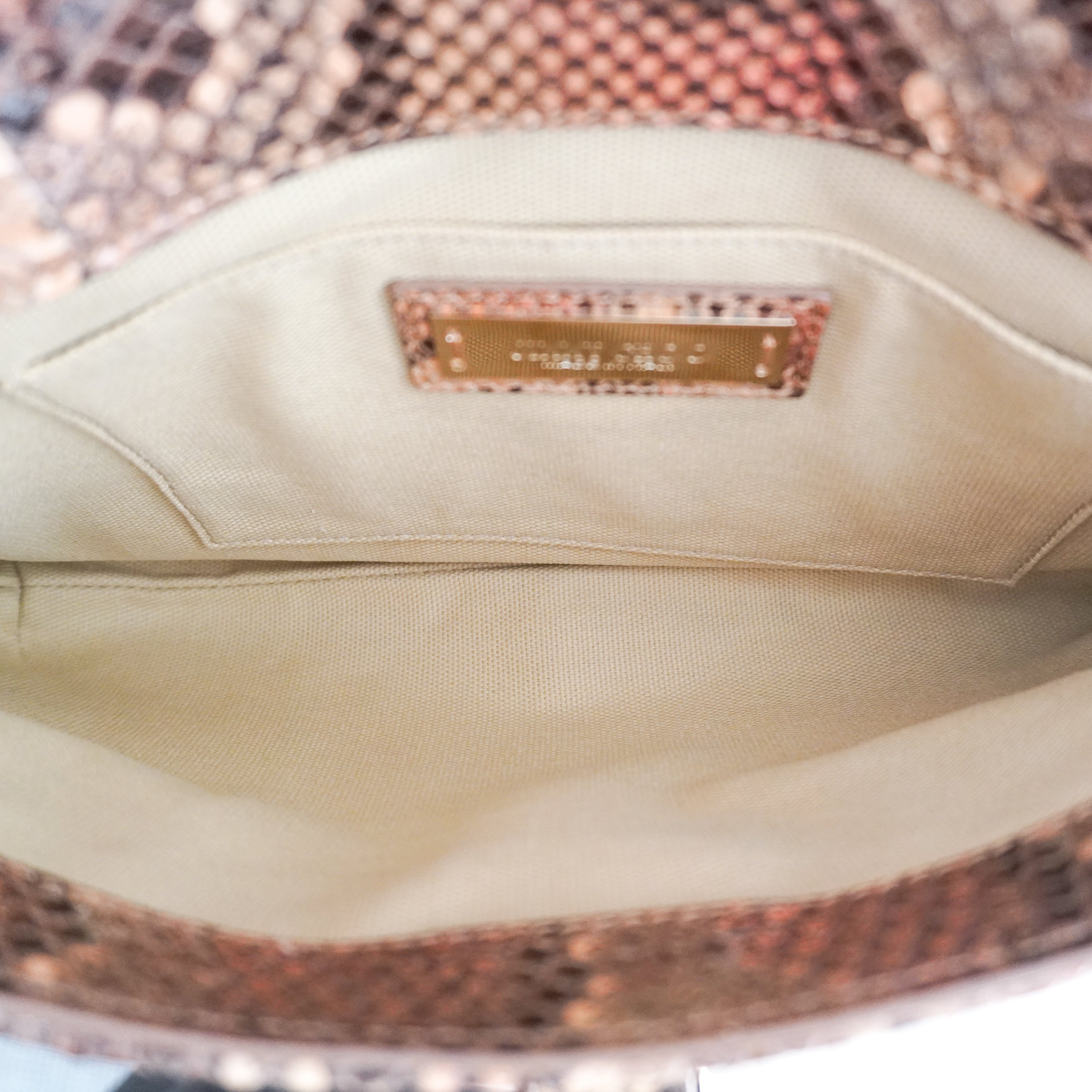 Jimmy Choo Jasmine Python Leather Clutch in Blush (RRP £1526) | Authentic Preloved