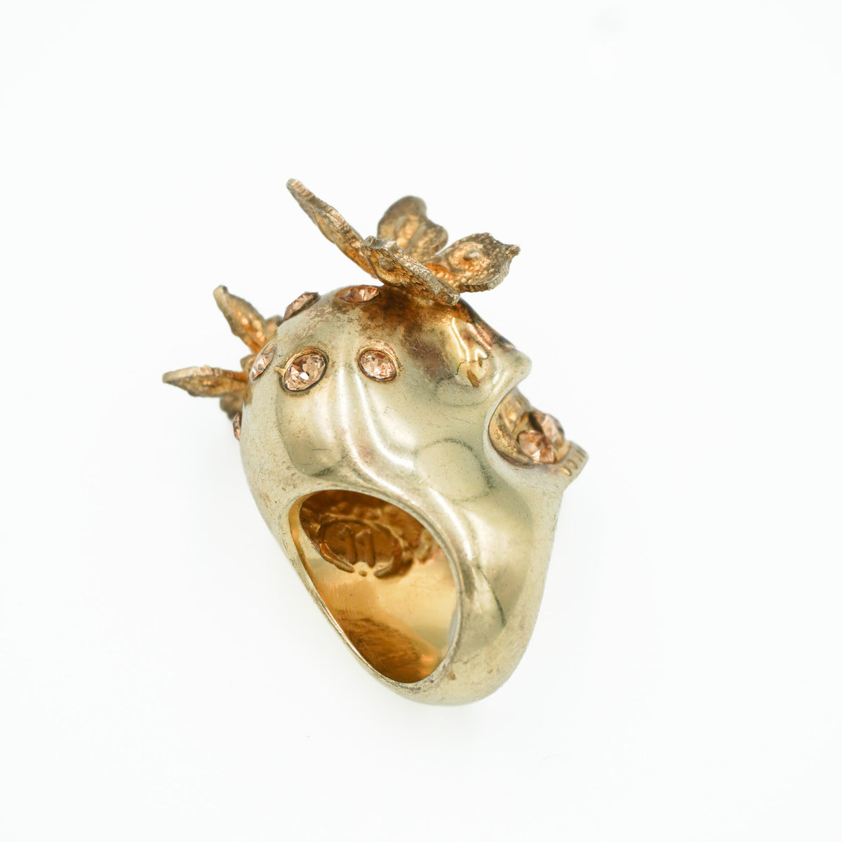 Alexander Gold Tone Cocktail Skull Ring (RRP £325) | Authentic Preloved FINAL SALE - Reloved Again