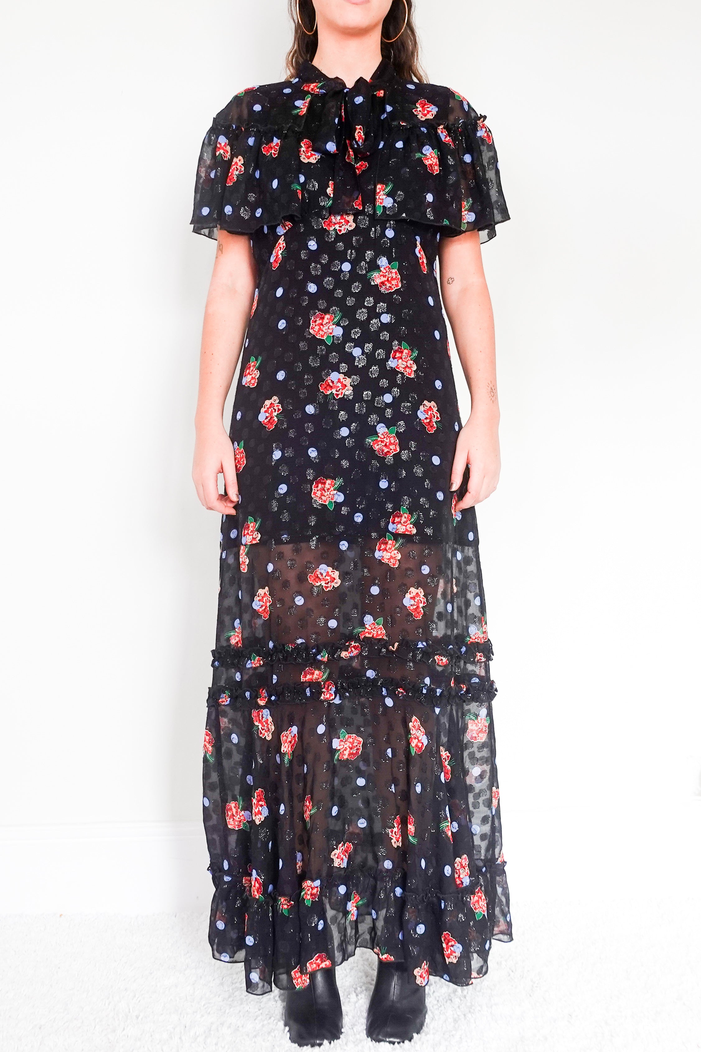 Floral silk maxi dress RRP £170