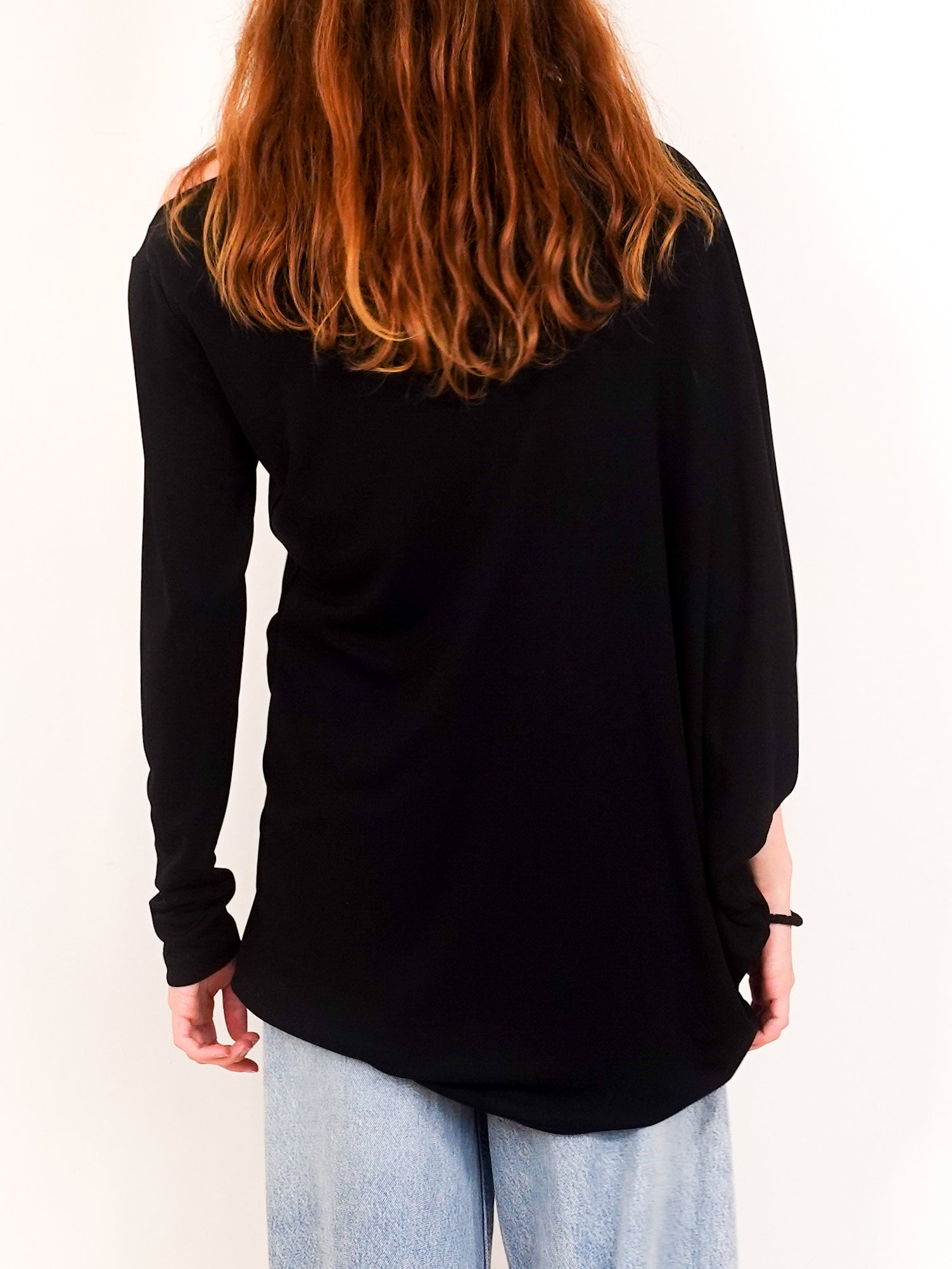 Black batwing top