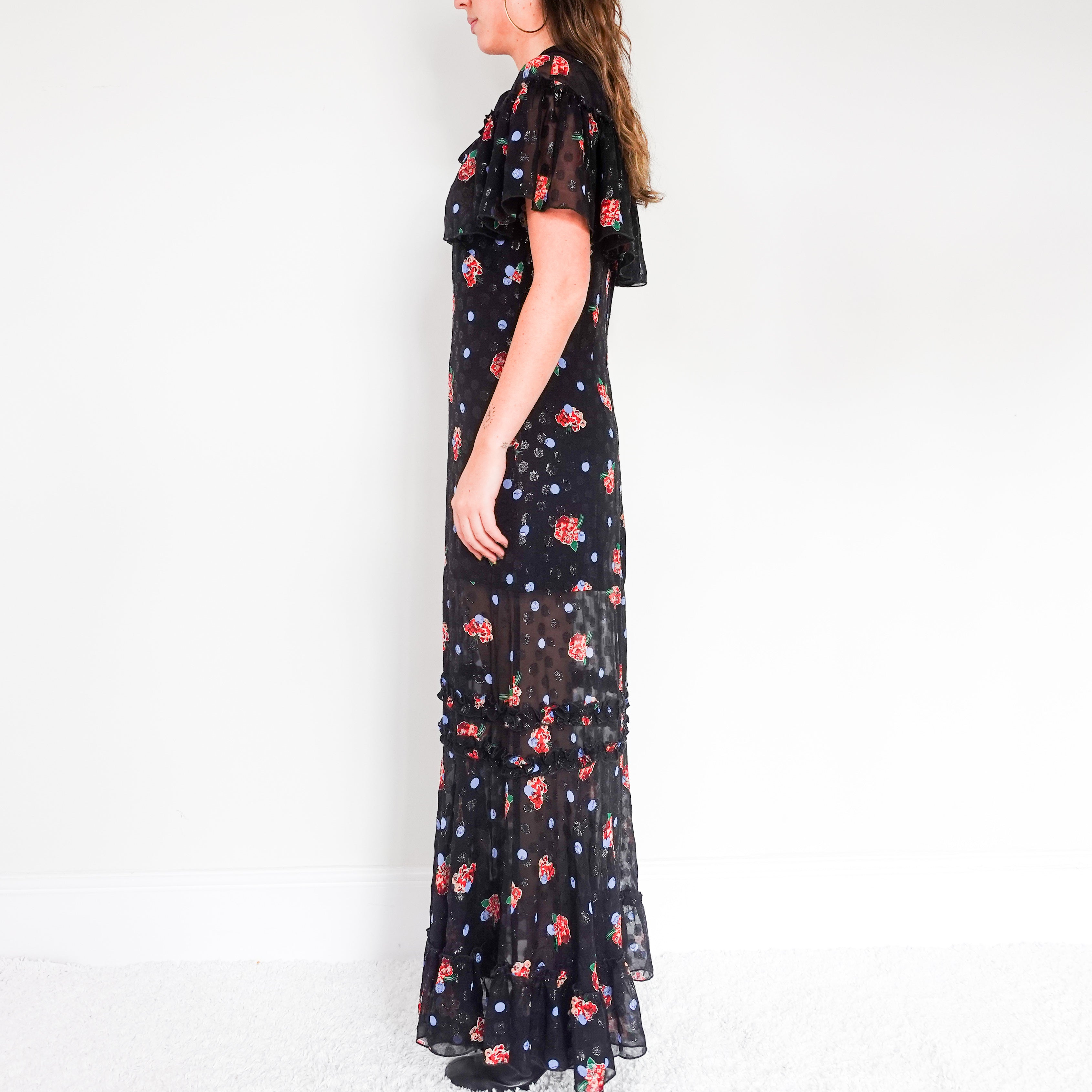 Floral silk maxi dress RRP £170