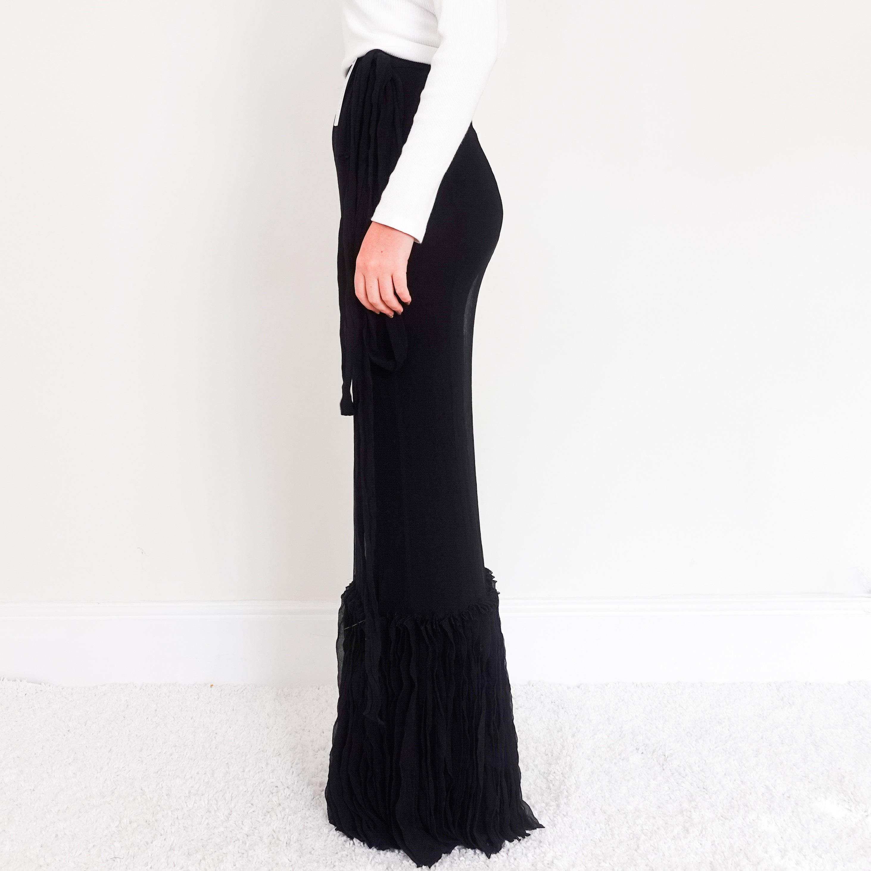 Black chiffon maxi skirt RRP £600