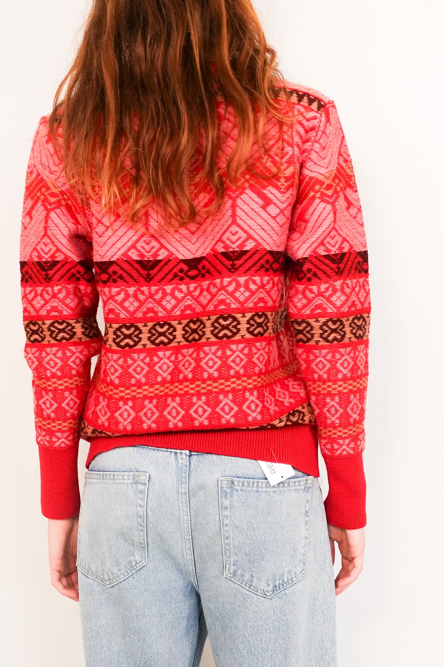 Red knitted sweater