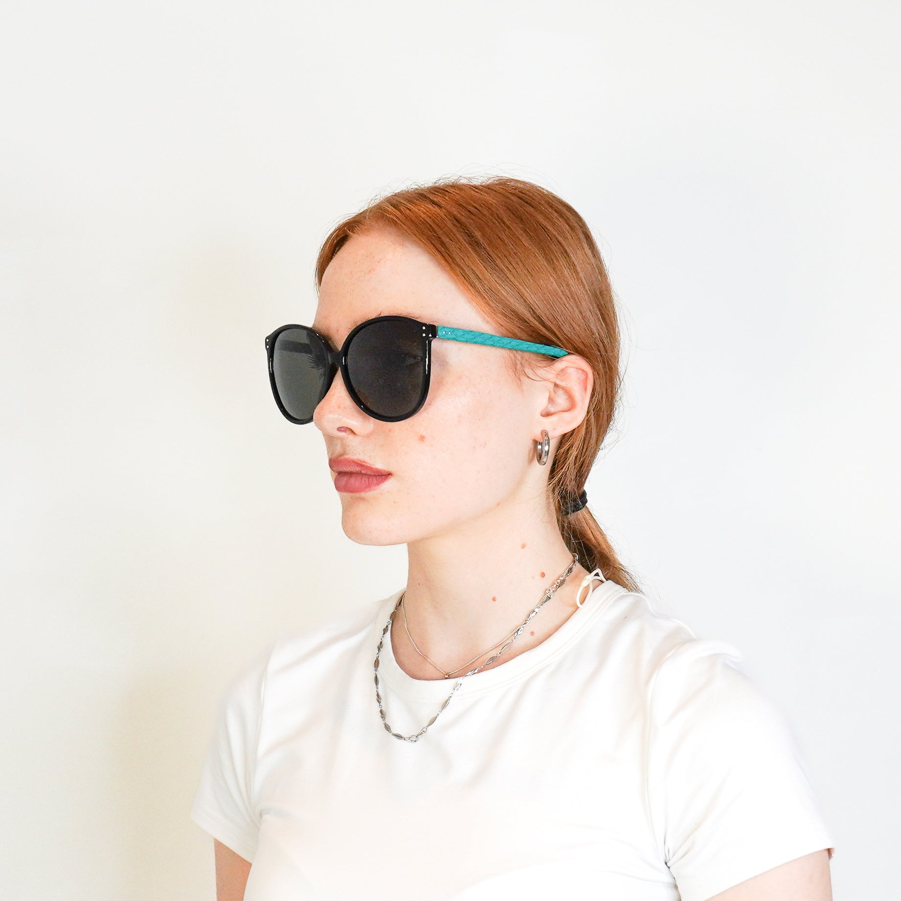 Linda Farrow Black & Blue Python Leather Sunglasses (RRP £1200) | Authentic Preloved