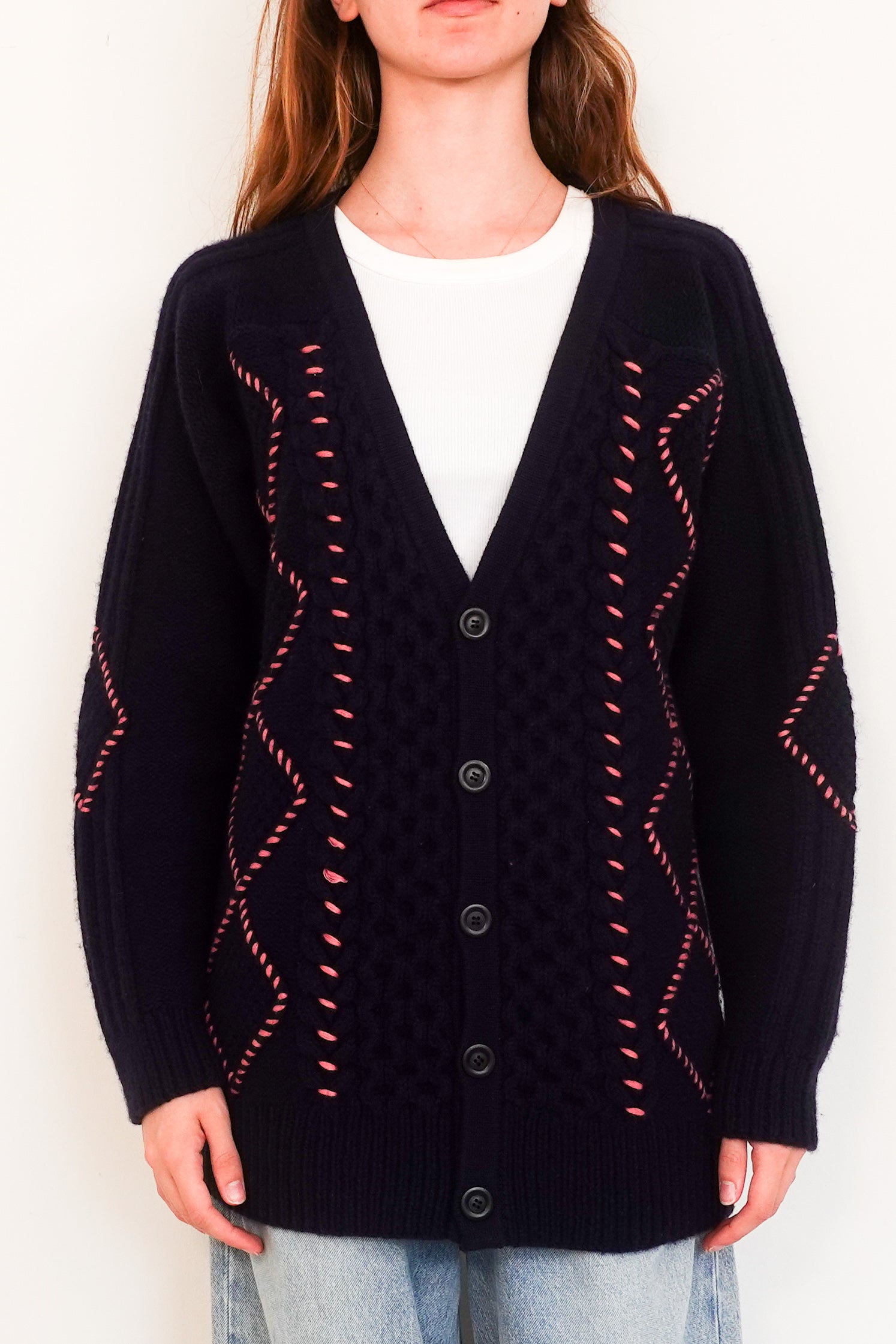 Navy long line cardigan RRP £250