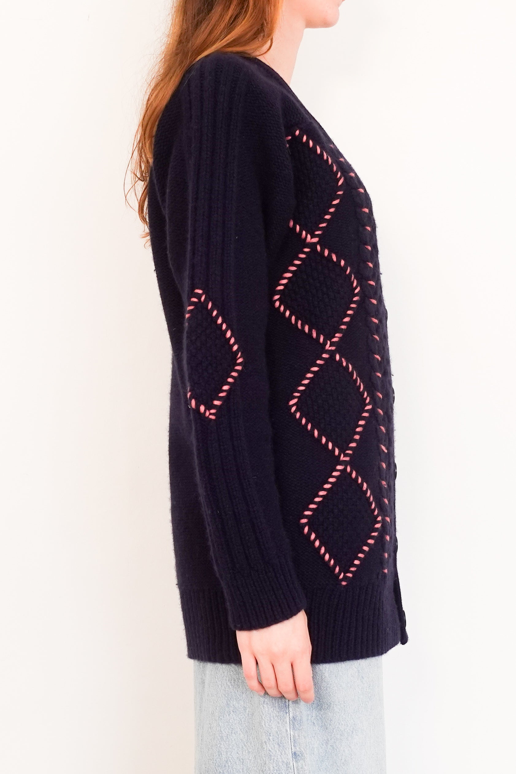 Navy long line cardigan RRP £250