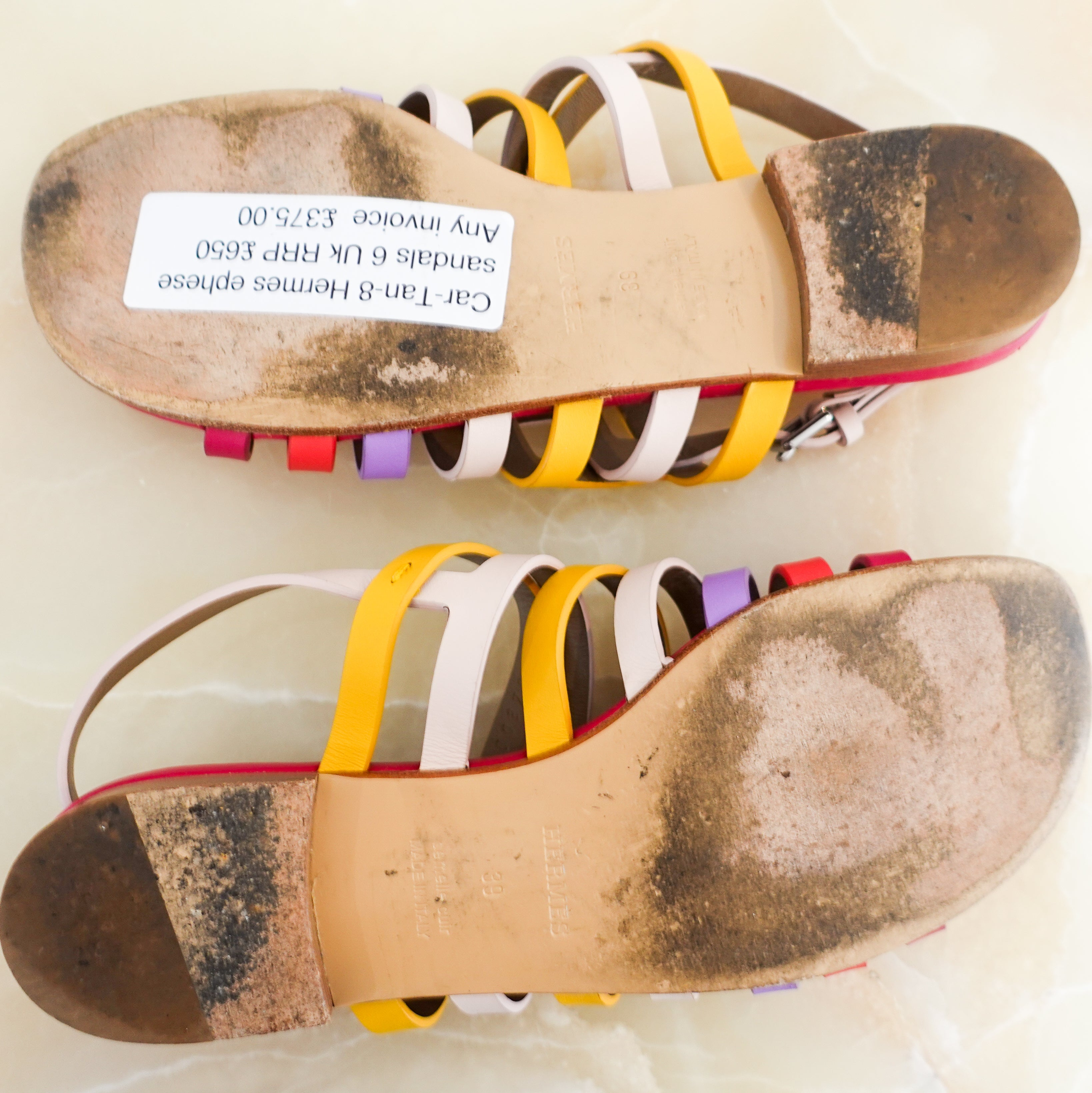 Hermes Ephese multicoloured sandals RRP £650 | Authentic Preloved