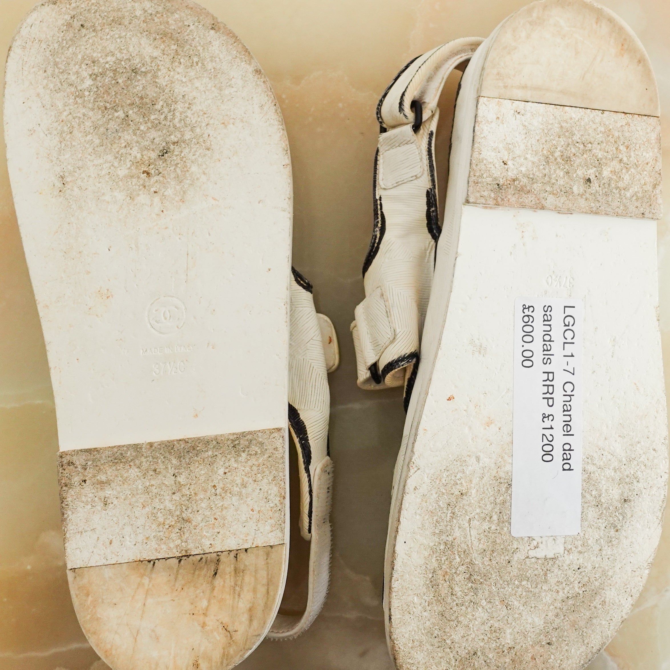 White logo dad sandals RRP £1.2K