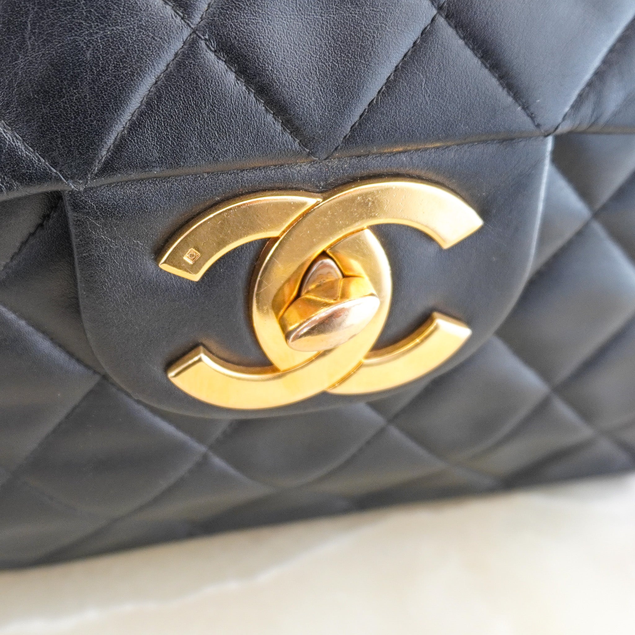 Chanel jumbo XL Classic Lambskin Single Flap crossbody bag-authentic preloved