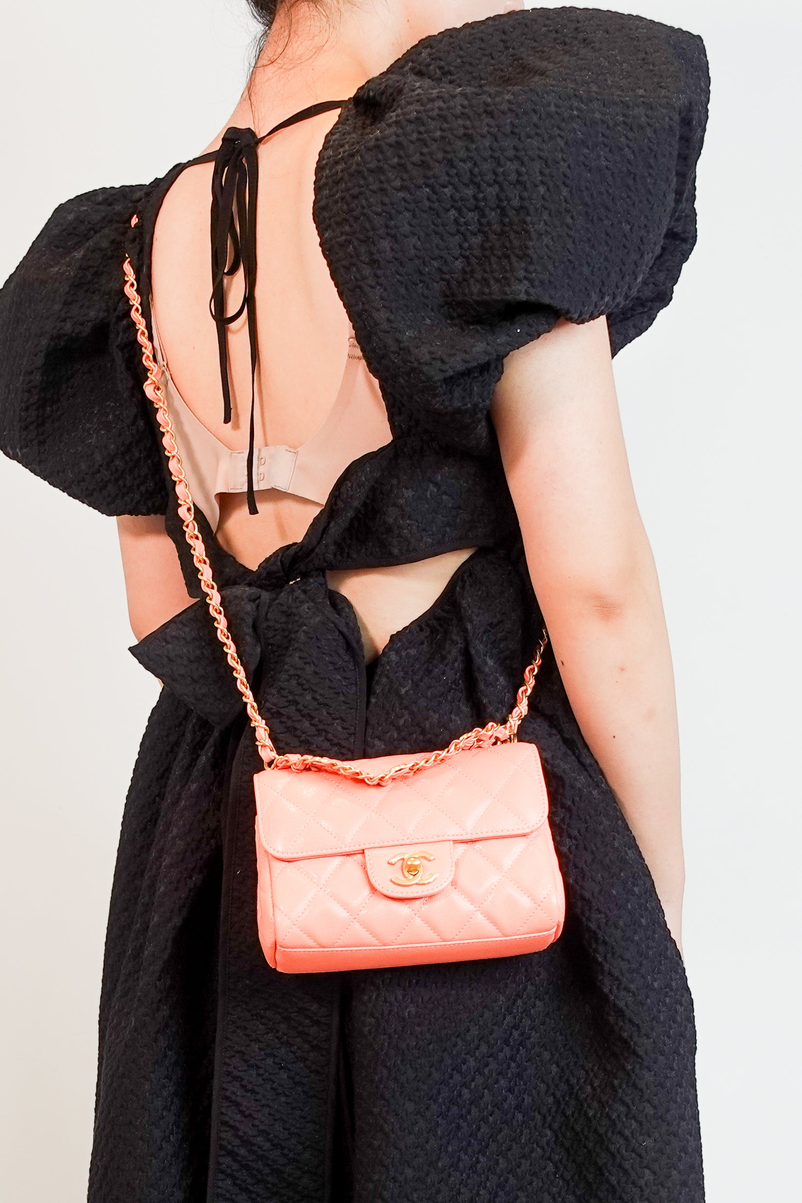 Current Season Chanel Mini Flap bag in light Orange RRP £4780 | Authentic Preloved