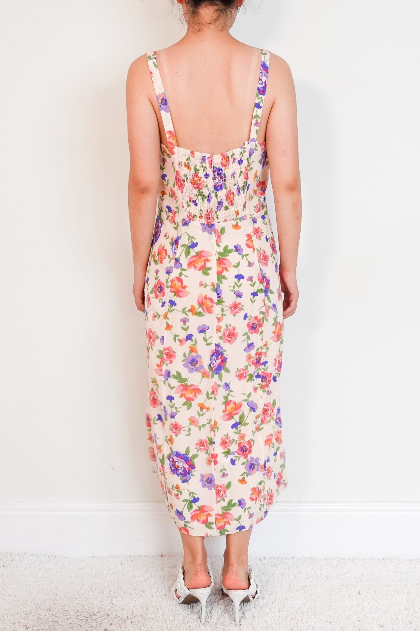 Sézane floral silk dress in pink RRP £140 | Authentic Preloved - Reloved Again