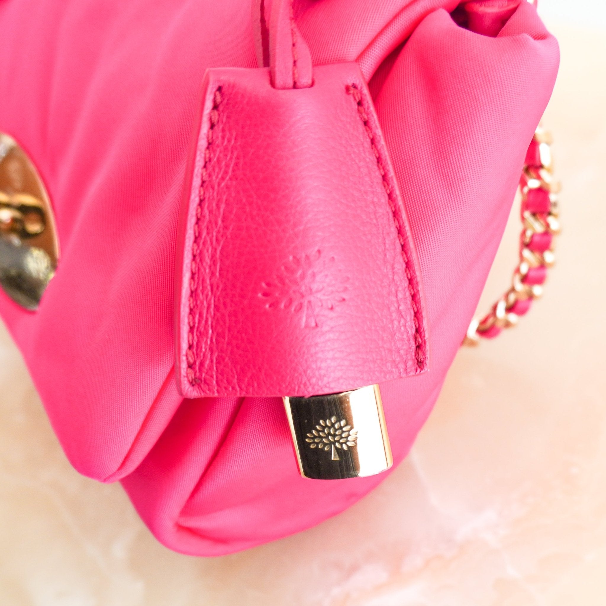 NEW Mulberry Pink Lily Top Handle Padded Nylon Shoulder Bag (RRP £1125) | Authentic Preloved - Reloved Again