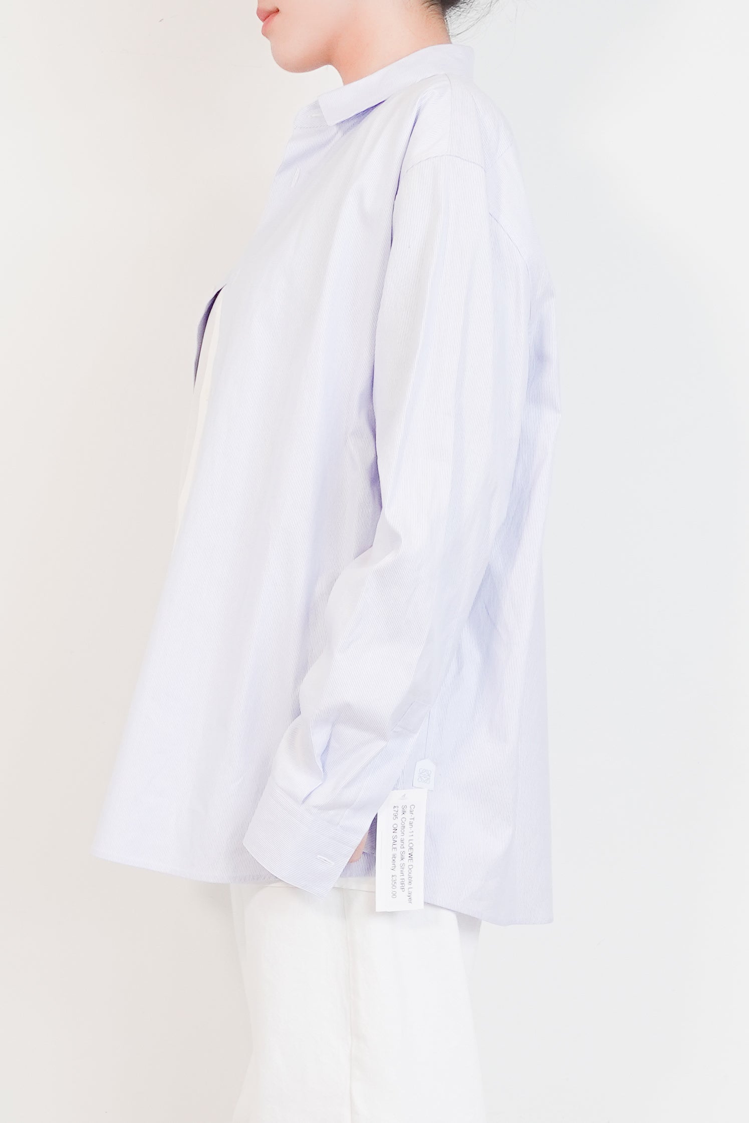 LOEWE double layer cotton and silk shirt in blue RRP £795  | Authentic Preloved
