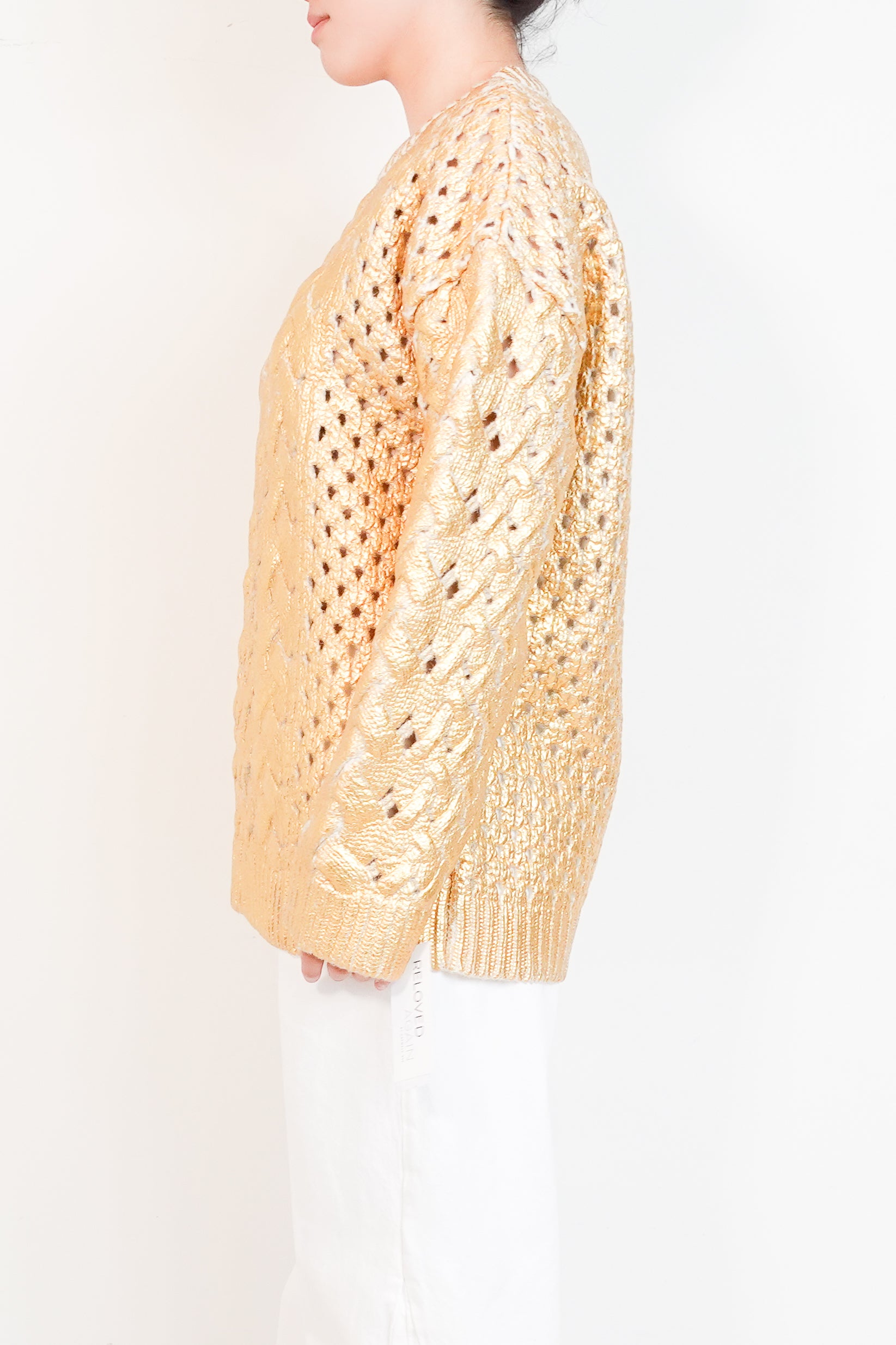 Valentino Garavani gold metallic effect jumper RRP £3000 | Authentic Preloved