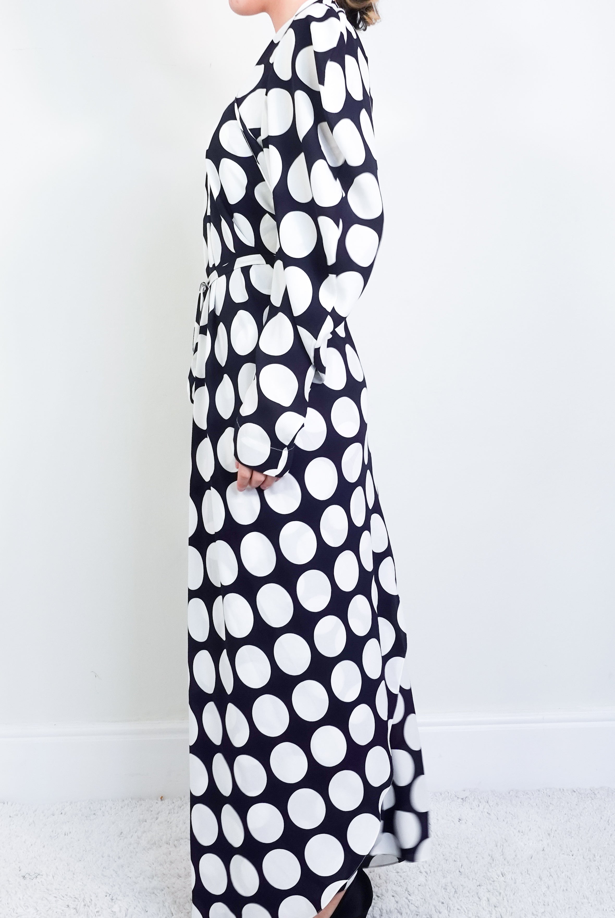 Polka Dot Kimono Dress Long Runway Piece RRP £300