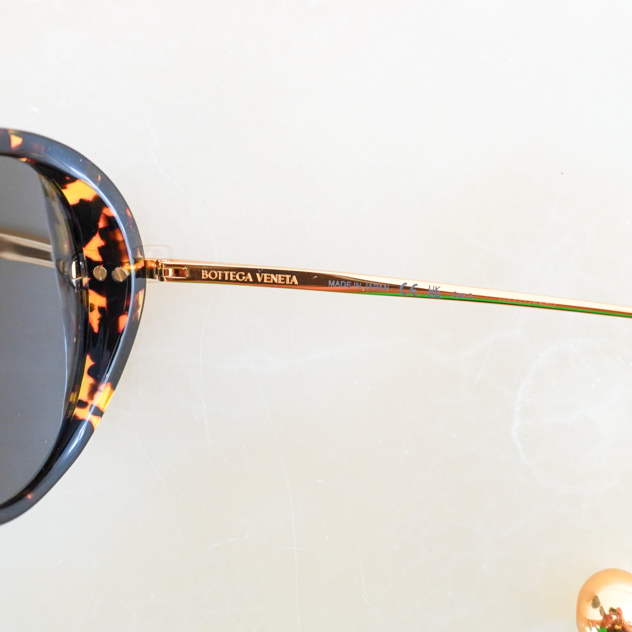 Bottega Veneta Tortoiseshell Drop Aviator Sunglasses (RRP £460) | Authentic Preloved FINAL SALE