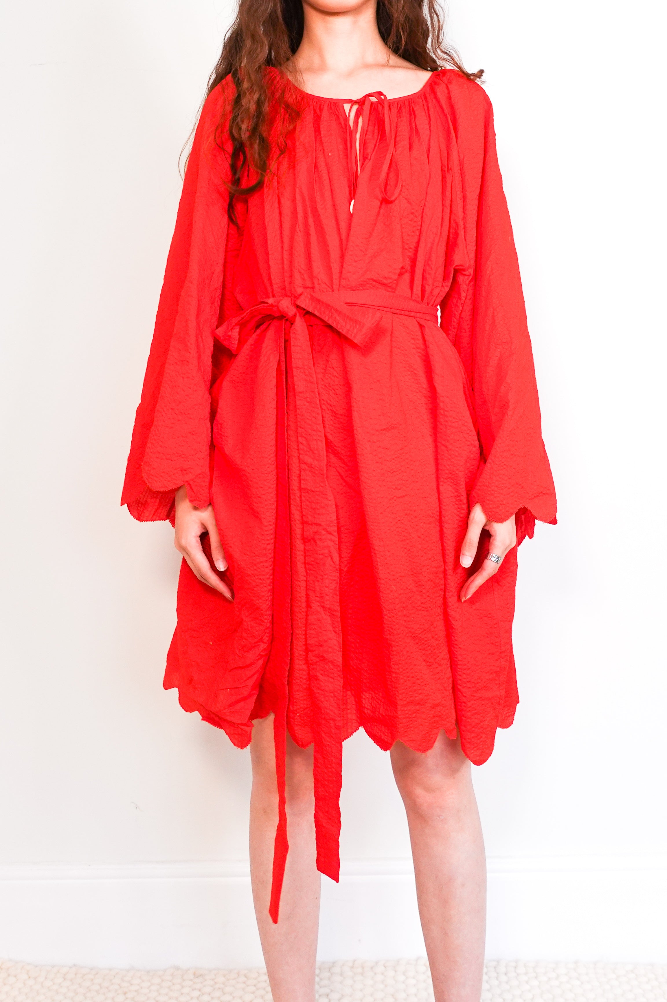 Red cotton mini dress RRP £450