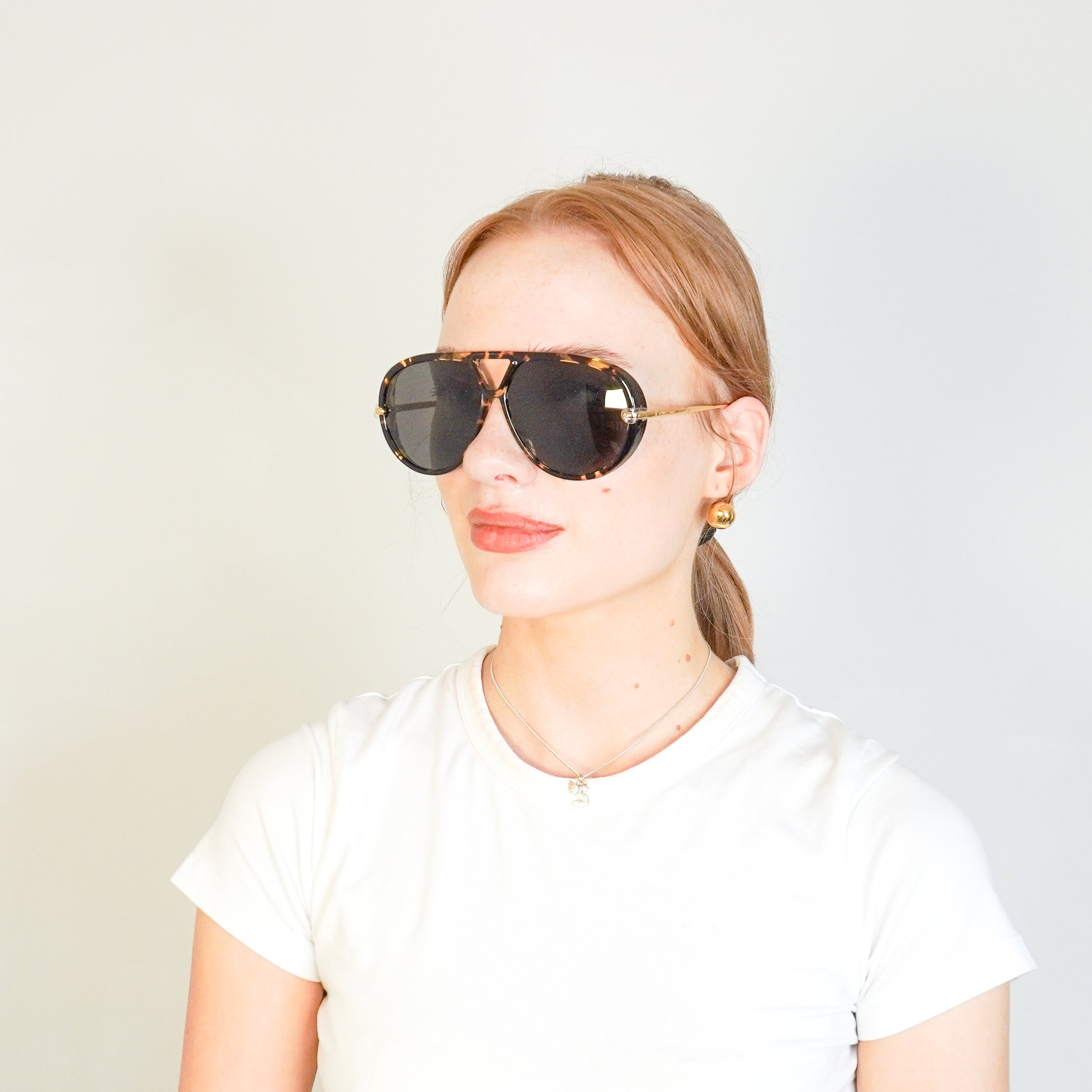 Bottega Veneta Tortoiseshell Drop Aviator Sunglasses (RRP £460) | Authentic Preloved FINAL SALE