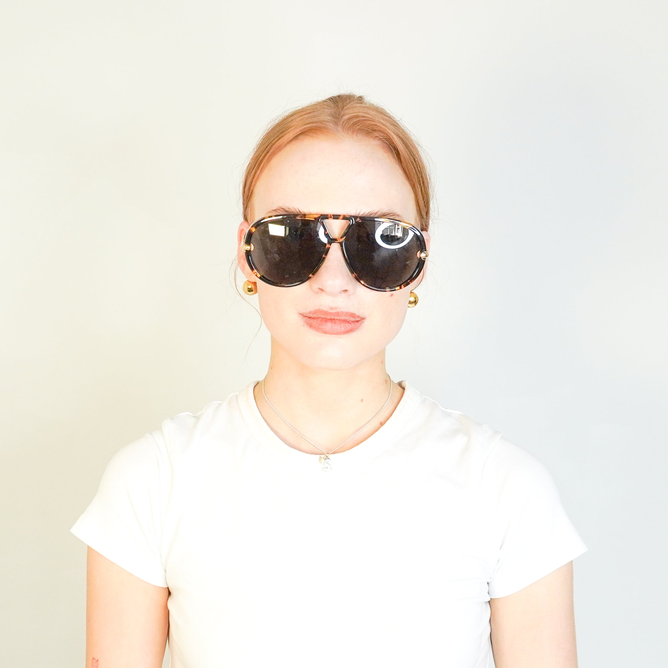 Bottega Veneta Tortoiseshell Drop Aviator Sunglasses (RRP £460) | Authentic Preloved FINAL SALE