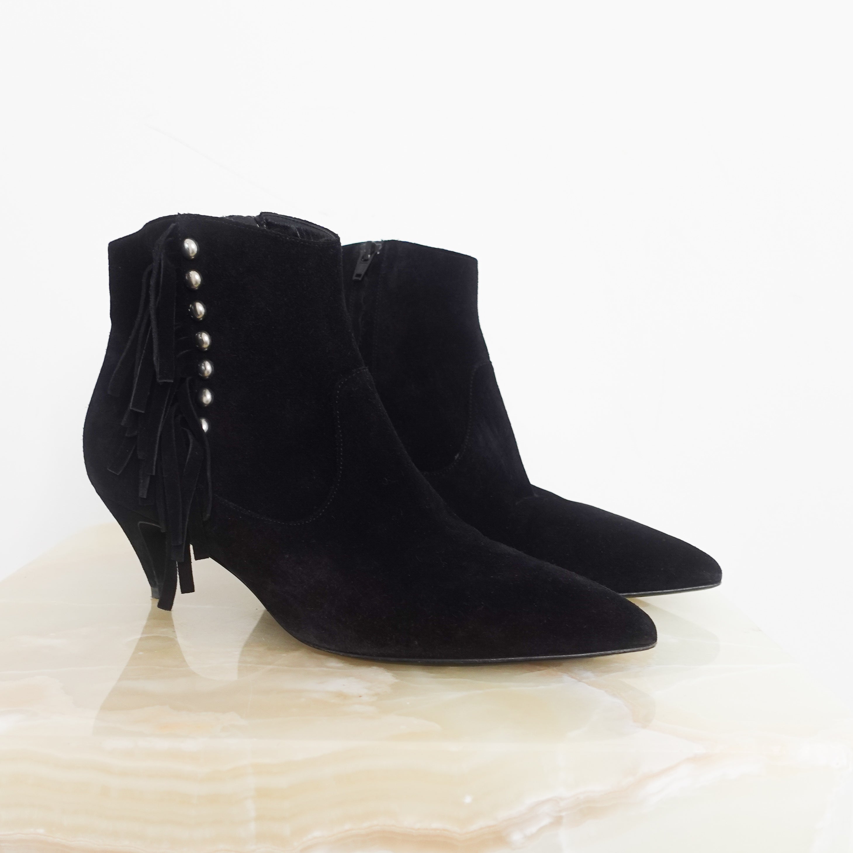 Suede studded ankle boots RRP £950