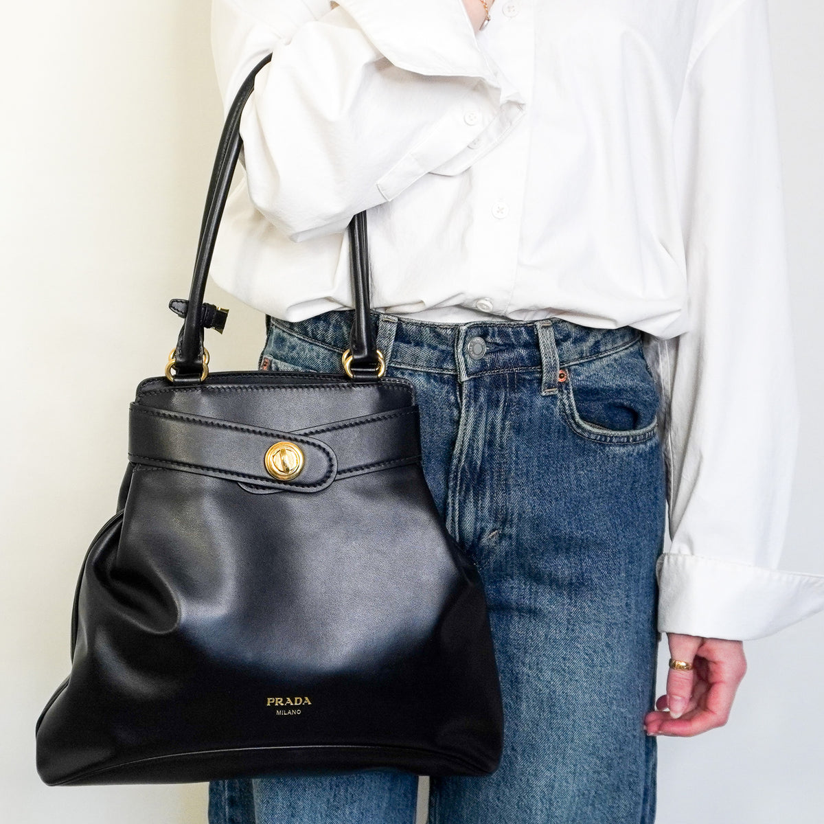 Prada Etude Lambskin Leather Top Handle Bag (RRP £3350) | Authentic Preloved