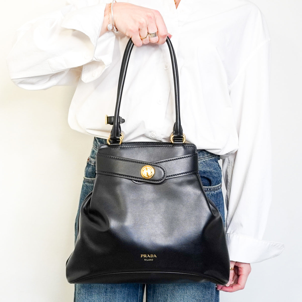 Prada Etude Lambskin Leather Top Handle Bag (RRP £3350) | Authentic Preloved