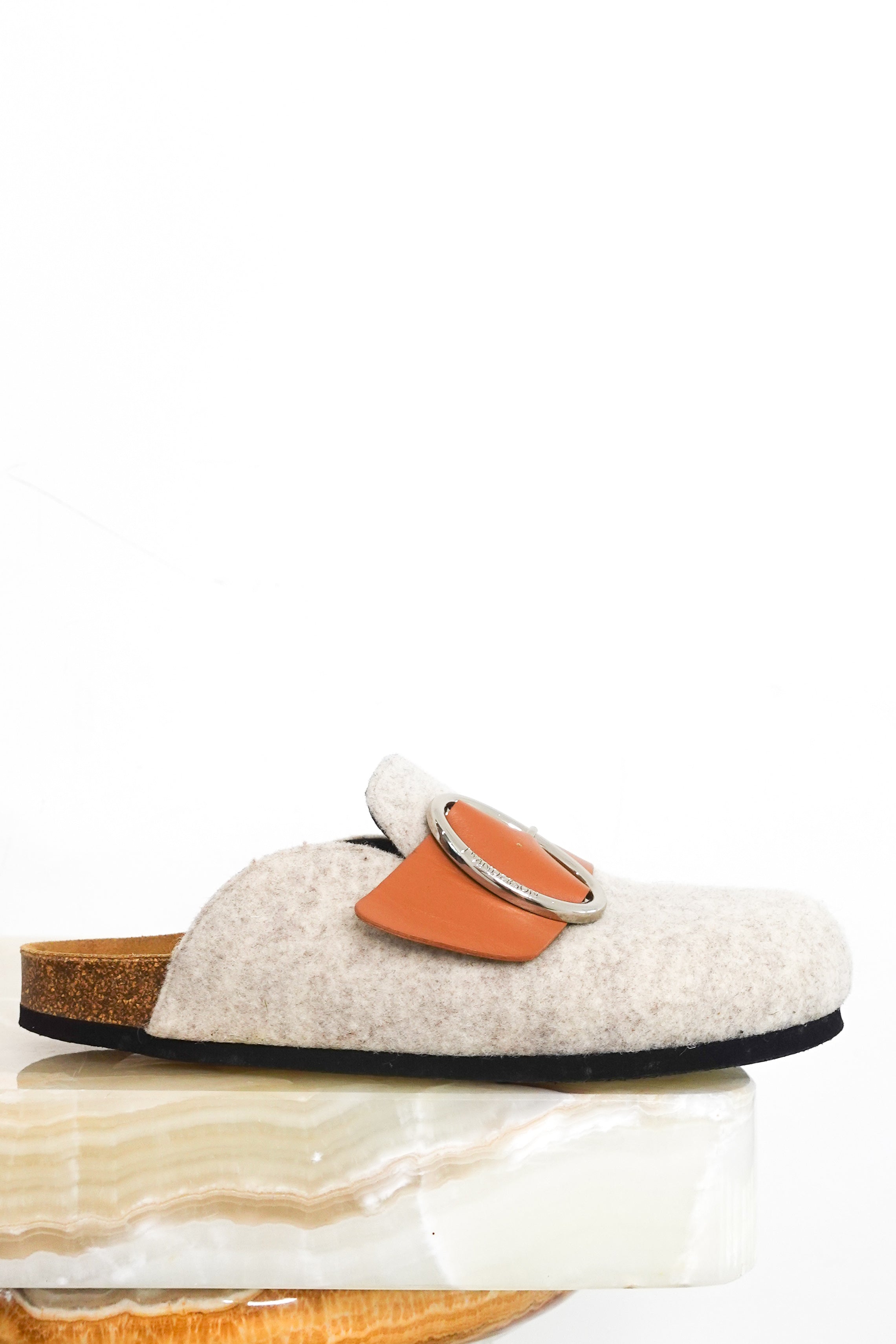 Felt buckle mules RRP £425