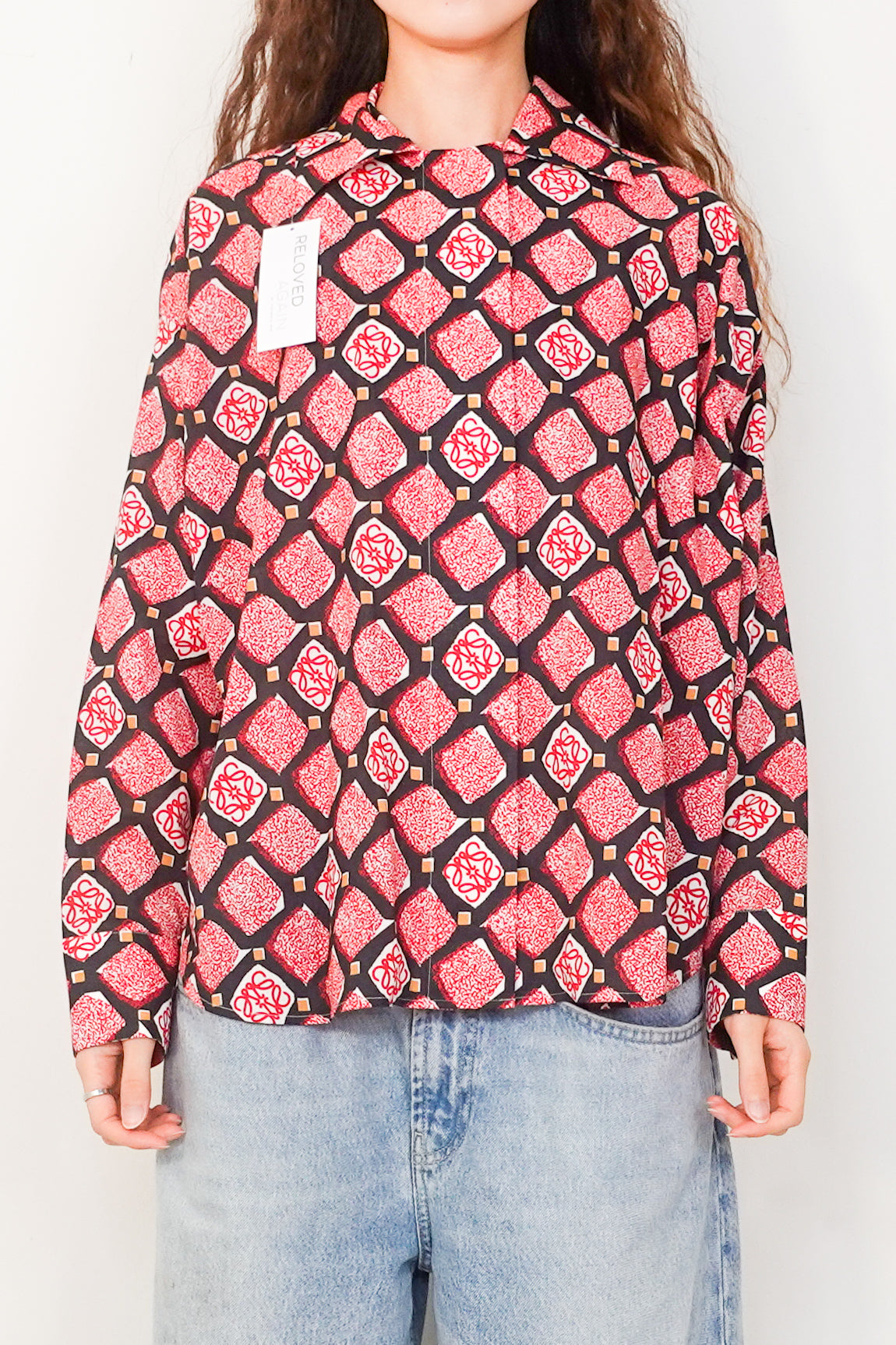 Printed cotton blouse RRP £600